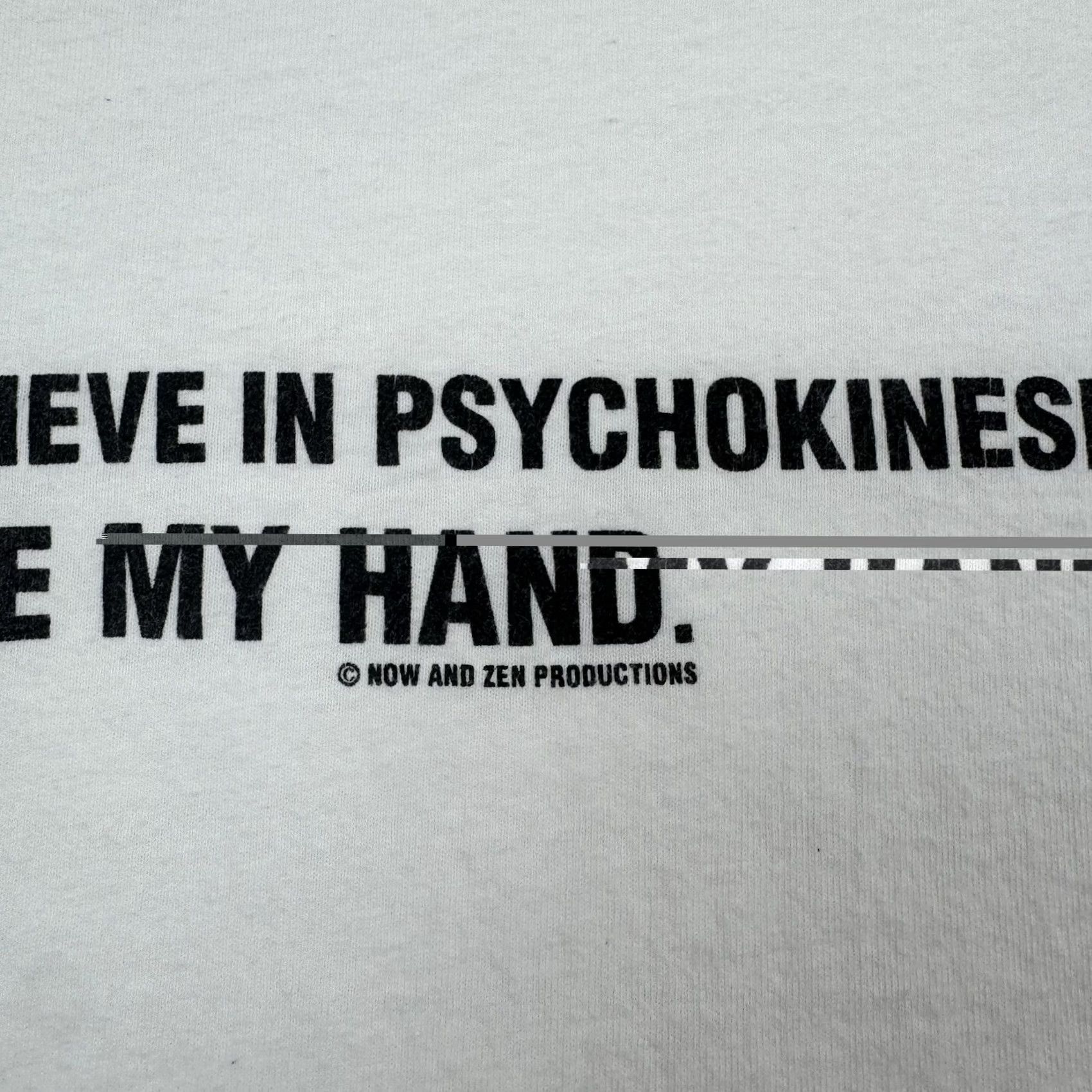 Hanes VINTAGE Hanes T-Shirt Mens XL White Funny Psychokinesis 90s Y2K Humor Graphic Tee Size US XL / EU 56 / 4 - 4 Thumbnail