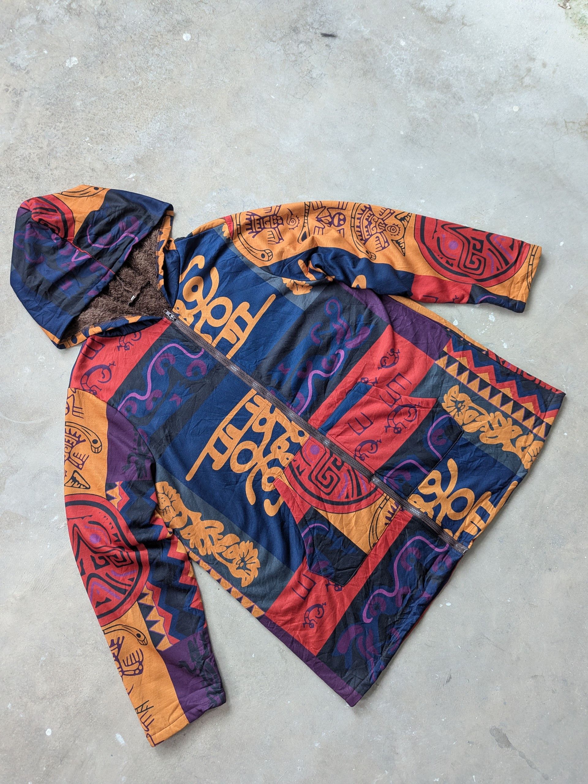 Art Comes First × Japanese Brand Vintage 90s Japanese Motif Hoodie Sweater Lining Fleece Size US L / EU 52-54 / 3 - 3 Thumbnail
