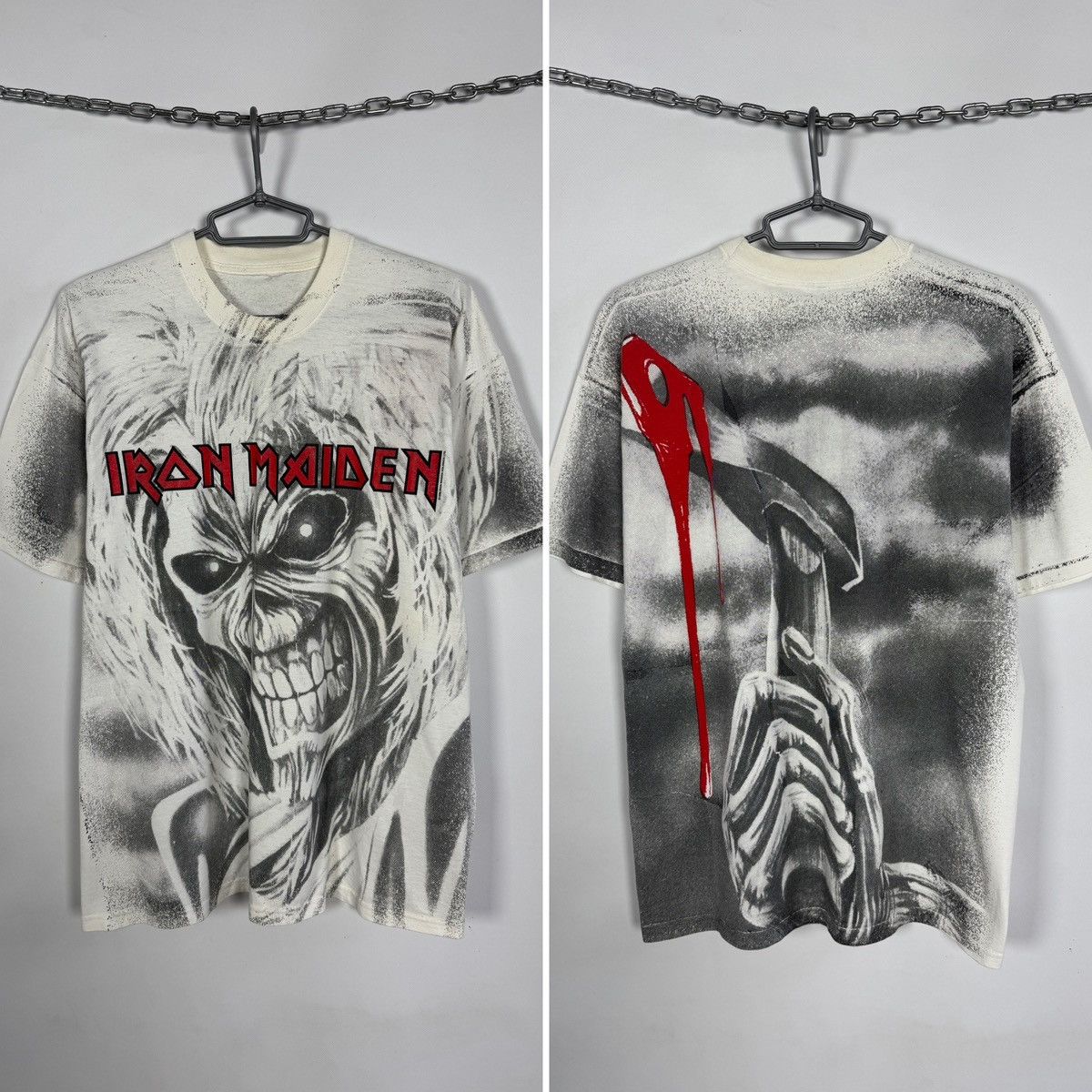 Iron Maiden Rare Iron Maiden 1999 Overprint Vintage Metal Band Tour Tee Size US XL / EU 56 / 4 - 1 Thumbnail
