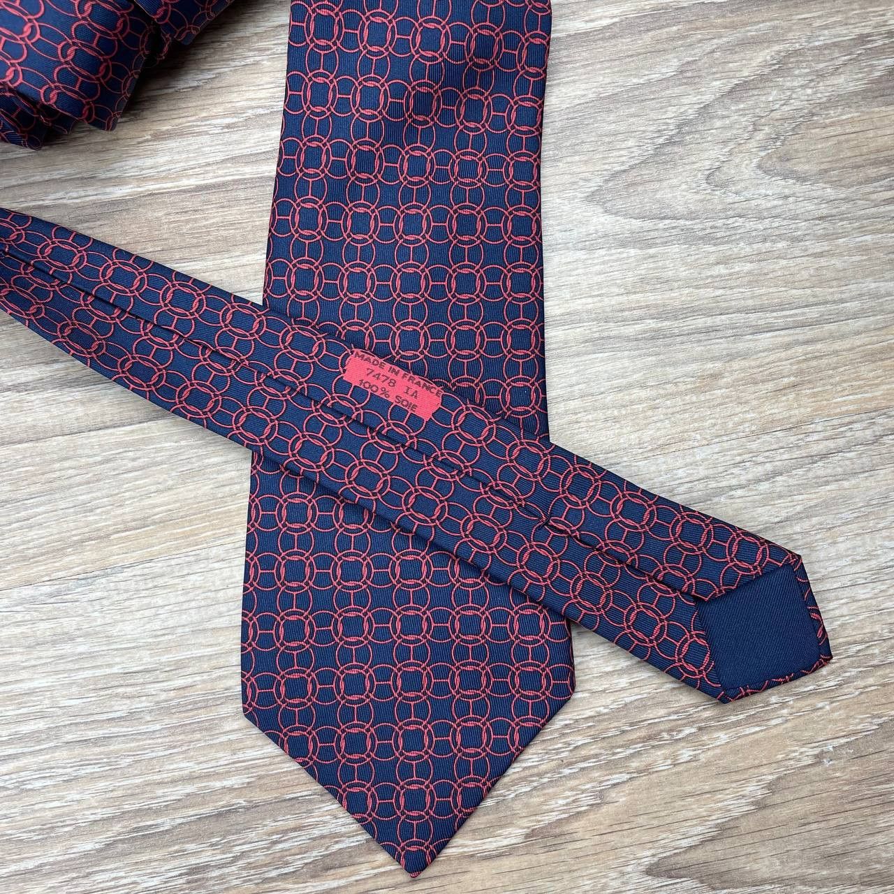 Hermes Hermes Paris Silk Tie 7478 IA Geometry Blue Size ONE SIZE - 4 Thumbnail