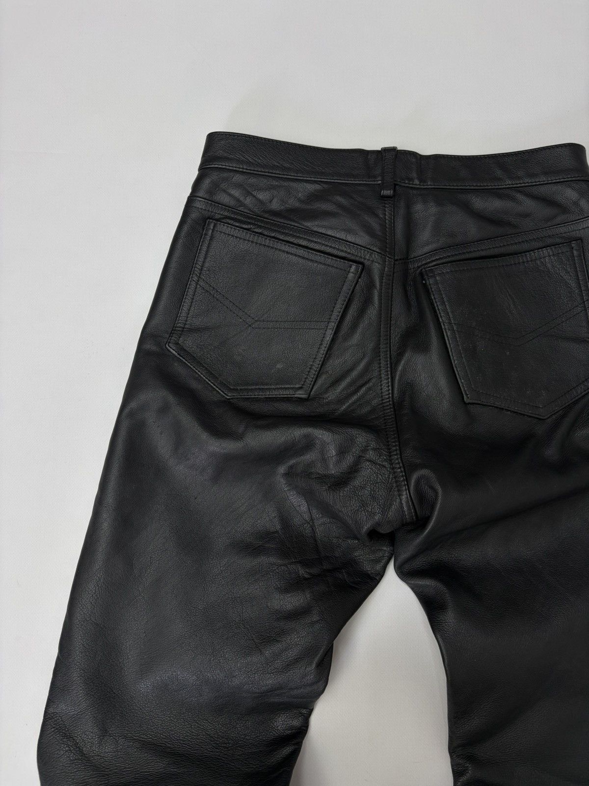 Hedi Slimane 🔥 Vintage Leather Pants 00s Italian Rock Noir Archive Grunge Size US 30 / EU 46 - 16 Thumbnail