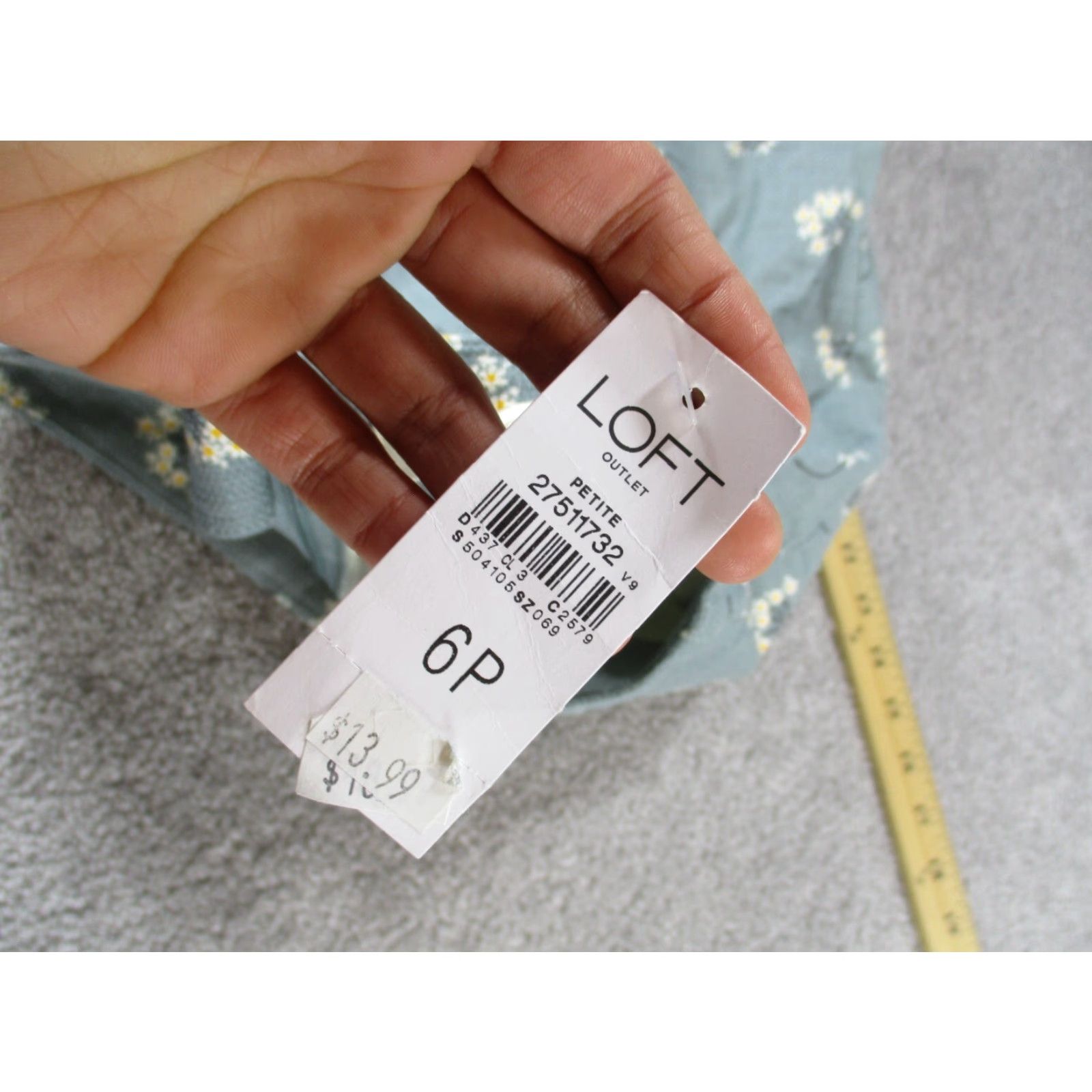 Loft VINTAGE Loft Skirt Womens 6 Petite Pale Blue Green Floral Pencil NEW Size 28" / US 6 / IT 42 - 5 Thumbnail