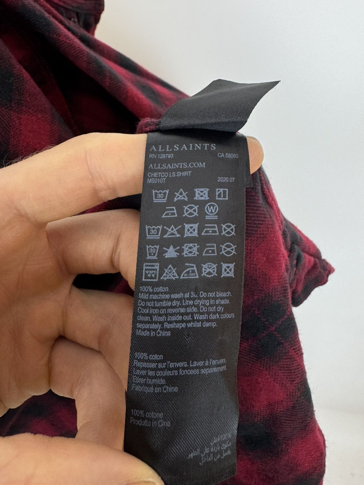 Allsaints Allsaints Chetco LS Plaid flannel shirt Checkered size M Size US M / EU 48-50 / 2 - 9 Thumbnail