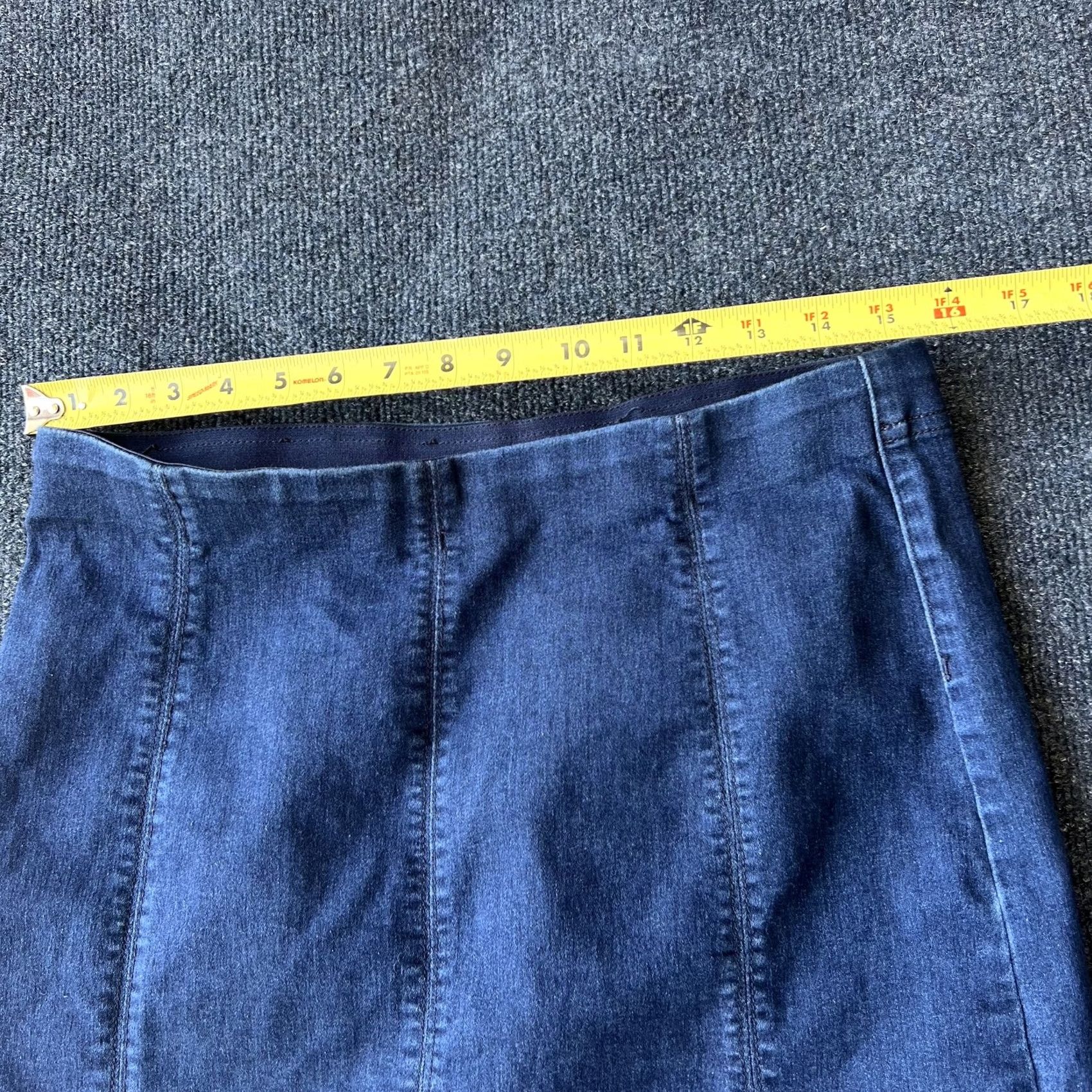 Free People VINTAGE Free People Denim Skirt Womens L Blue Mini Slit Stretch Casual Y2k Size 36" / US 14 / IT 50 - 4 Thumbnail