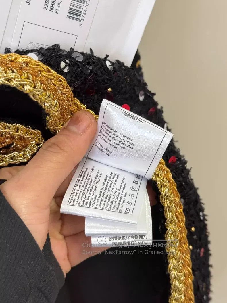 Chanel Chanel Black gold tweed sequin studded coat Size XXS / US 00 / IT 34 - 8 Thumbnail