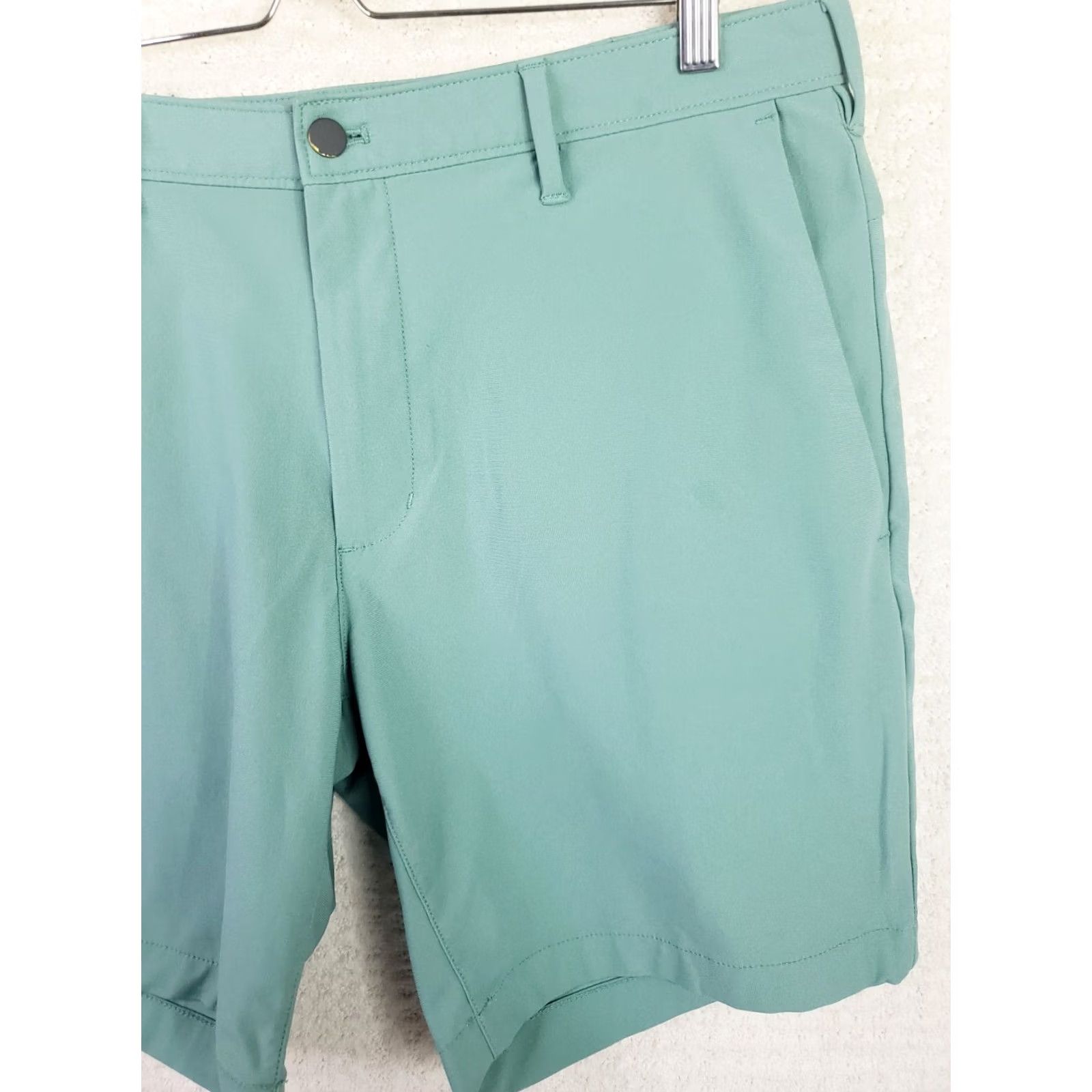 Lands' End Lands' End Shorts Men's 35x9 Teal Green Flat Front 5 Pocket Polyester Chino Casual Mens Size US 35 - 5 Thumbnail