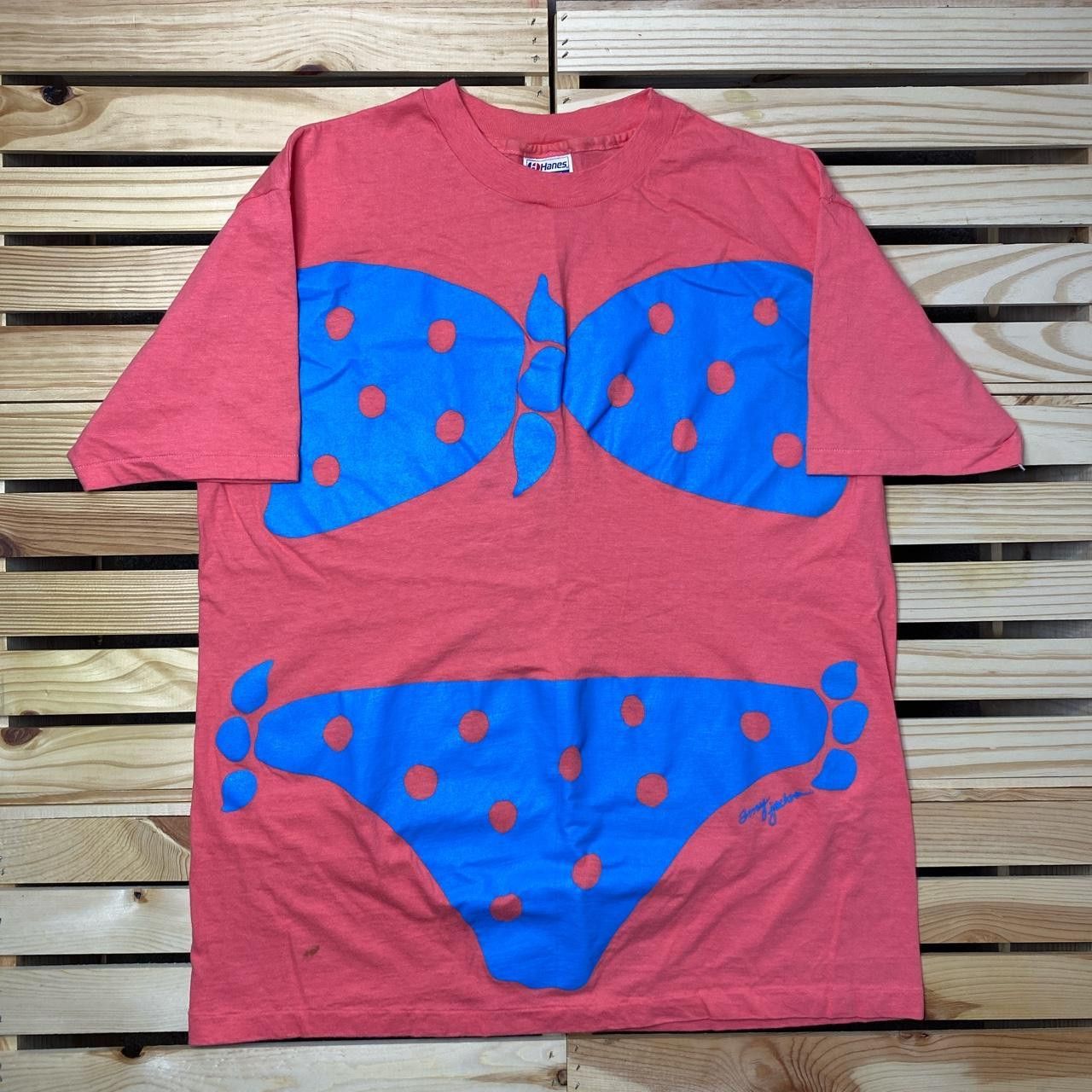 Hanes True Vintage Bikini Pink AOP Funny Beach Tee Size XL Size US XL / EU 56 / 4 - 1 Thumbnail
