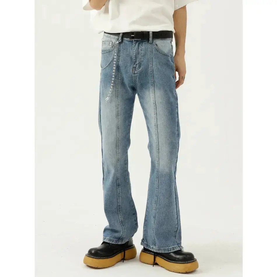 Japanese Brand Retro loose fringed slightly flared jeans Size US 32 / EU 48 - 1 Thumbnail
