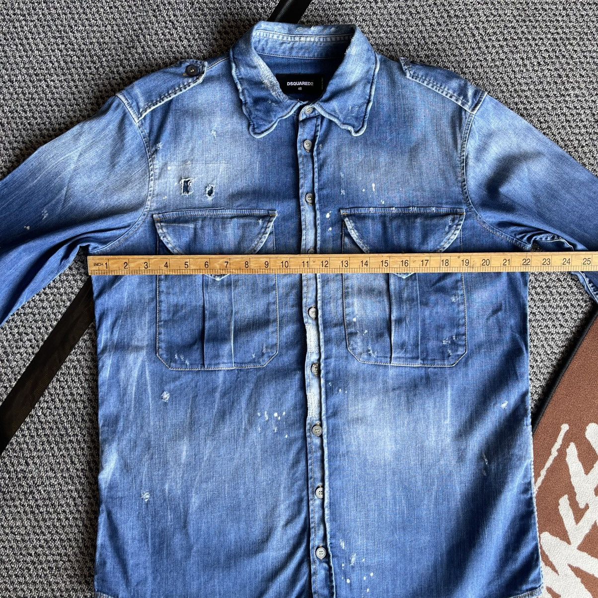 Dsquared2 Dsquared2 Distressed Effect Denim Shirt Size US L / EU 52-54 / 3 - 11 Thumbnail