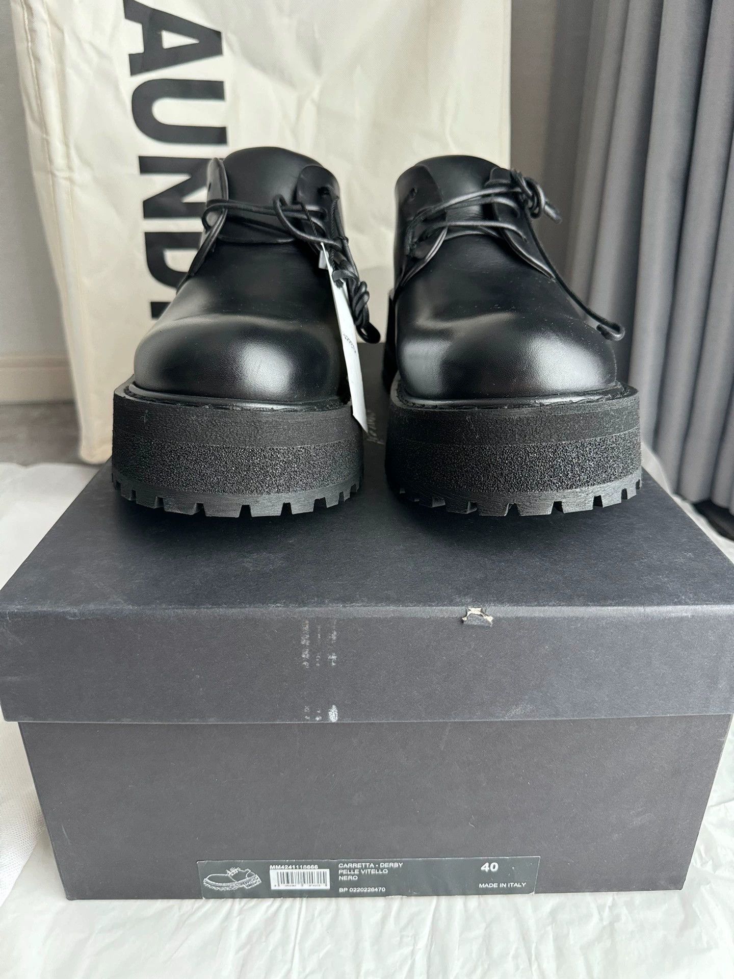 Marsell Marsell MM4241 Black Derby 40 Size US 7 / EU 40 - 9 Thumbnail