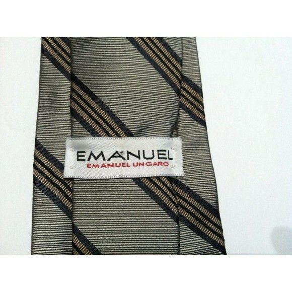 Emanuel Ungaro EMANUEL UNGARO MENS NEW GRAY 100%SILK TIE WIDTH:3 3/4" Size ONE SIZE - 2 Thumbnail