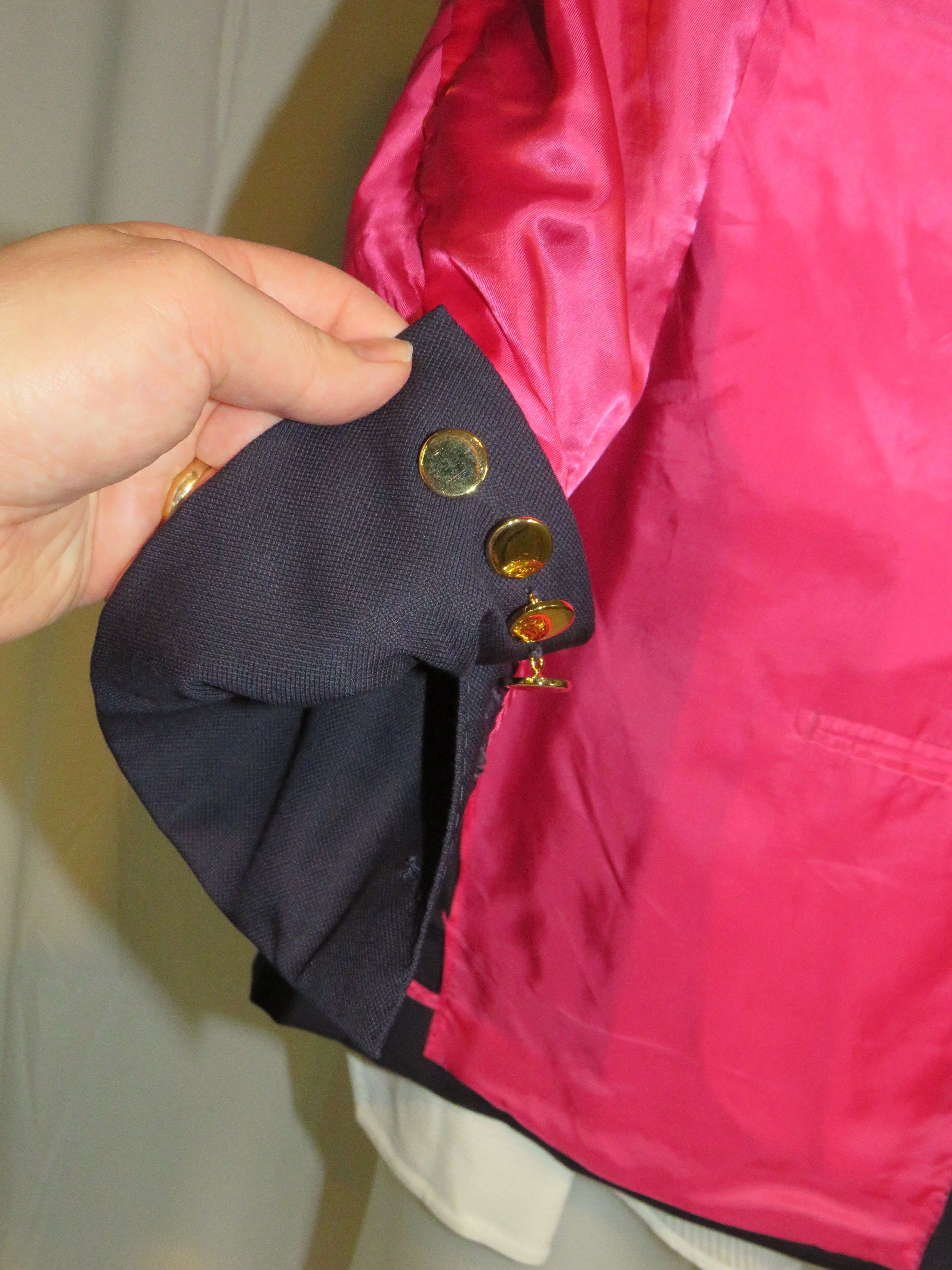 Other Alex Hitz Navy Gold Button Double Breasted Blazer 40S Size 40S - 10 Thumbnail
