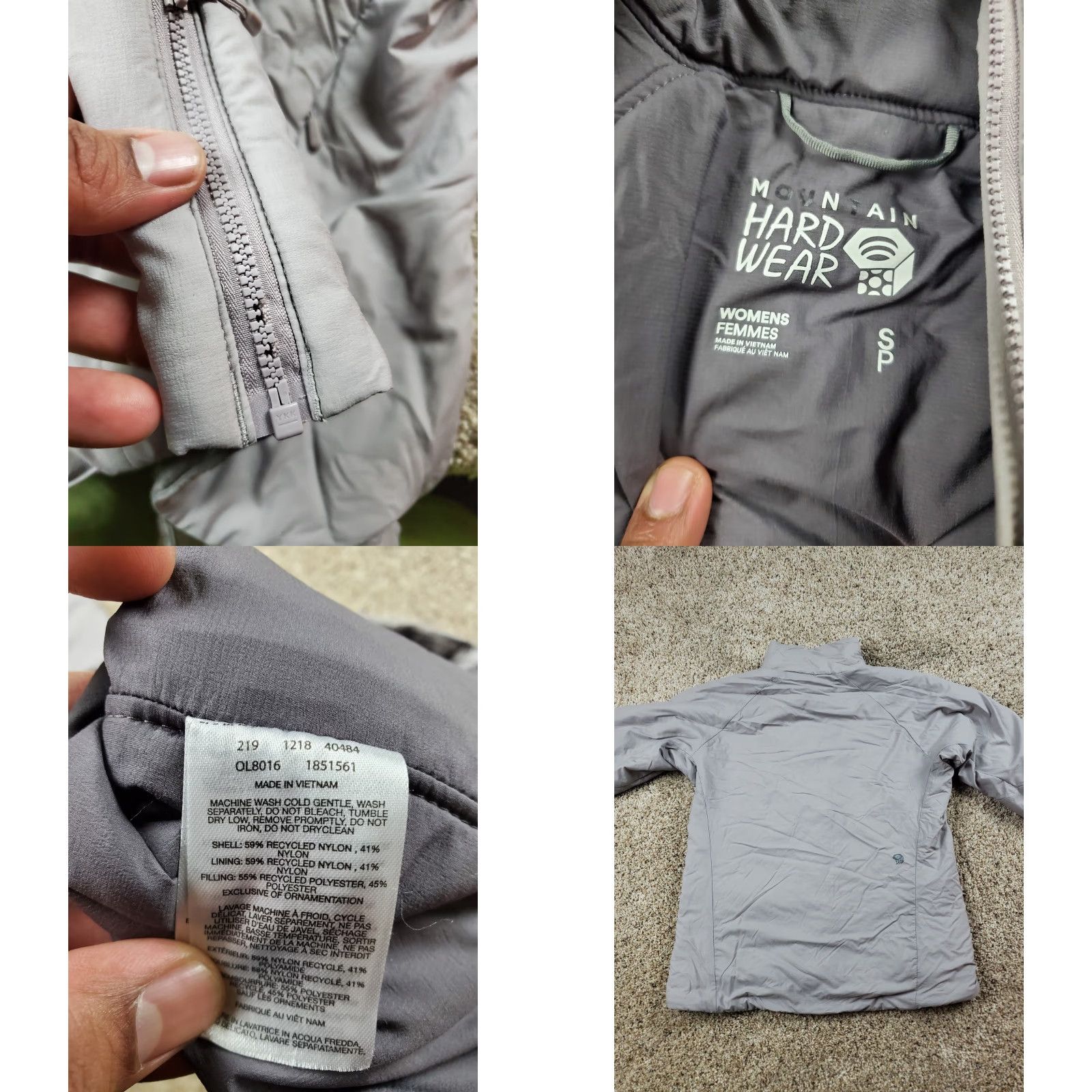 Mountain Hardwear Mountain Hardwear Kor Strata Jacket Womens Small Gray Full Zip Lightweight Size M / US 6-8 / IT 42-44 - 8 Thumbnail