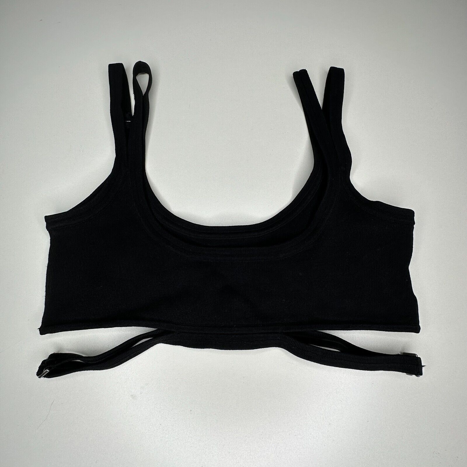 Dion Lee Dion Lee Black Strappy Crop Tank Double Strap Cutouts XS Size XS / US 0-2 / IT 36-38 - 2 Thumbnail