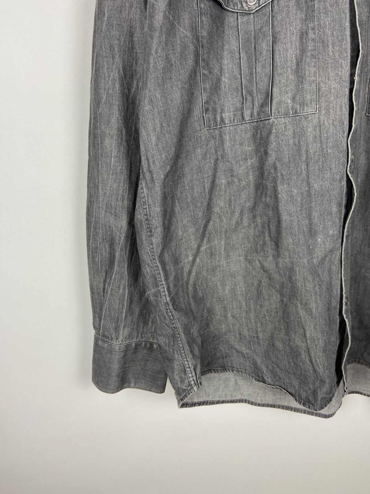 Designer × MCM Vintage MCM Faded Gray Mens Luxury Button Shirt Logo Size US XL / EU 56 / 4 - 7 Thumbnail