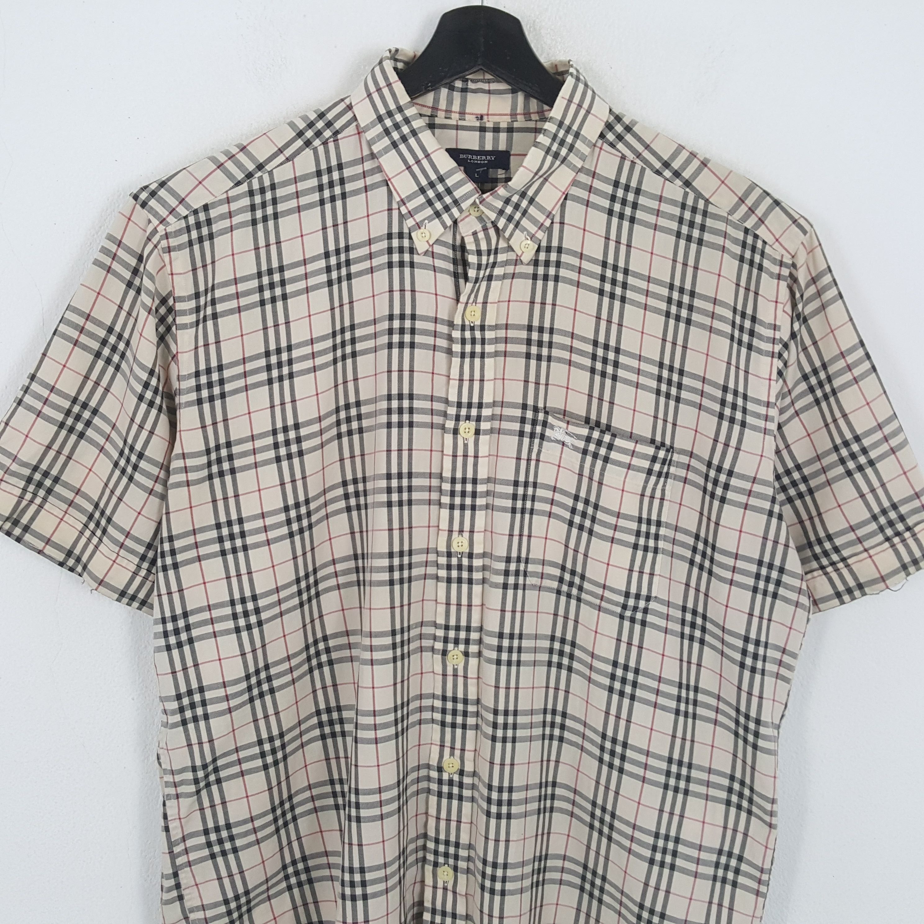 Burberry × Vintage BURBERRY LONDON Fashion Brand Nova Check Design Shirt Size US L / EU 52-54 / 3 - 2 Thumbnail