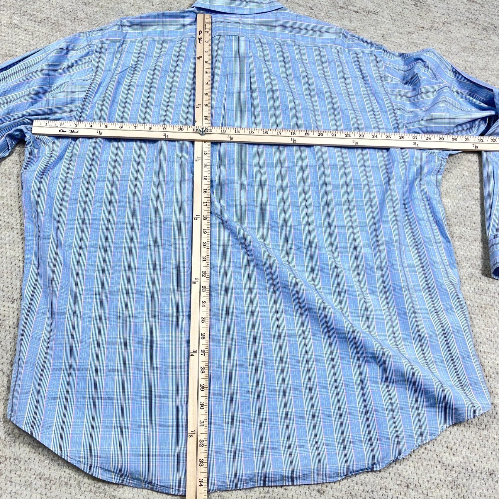 Ralph Lauren Ralph Lauren Shirt Men 2XL Blue Plaid Button-Up Blake Blake Two Ply Poplin Dress Button-Front Casual Size 48R - 6 Thumbnail