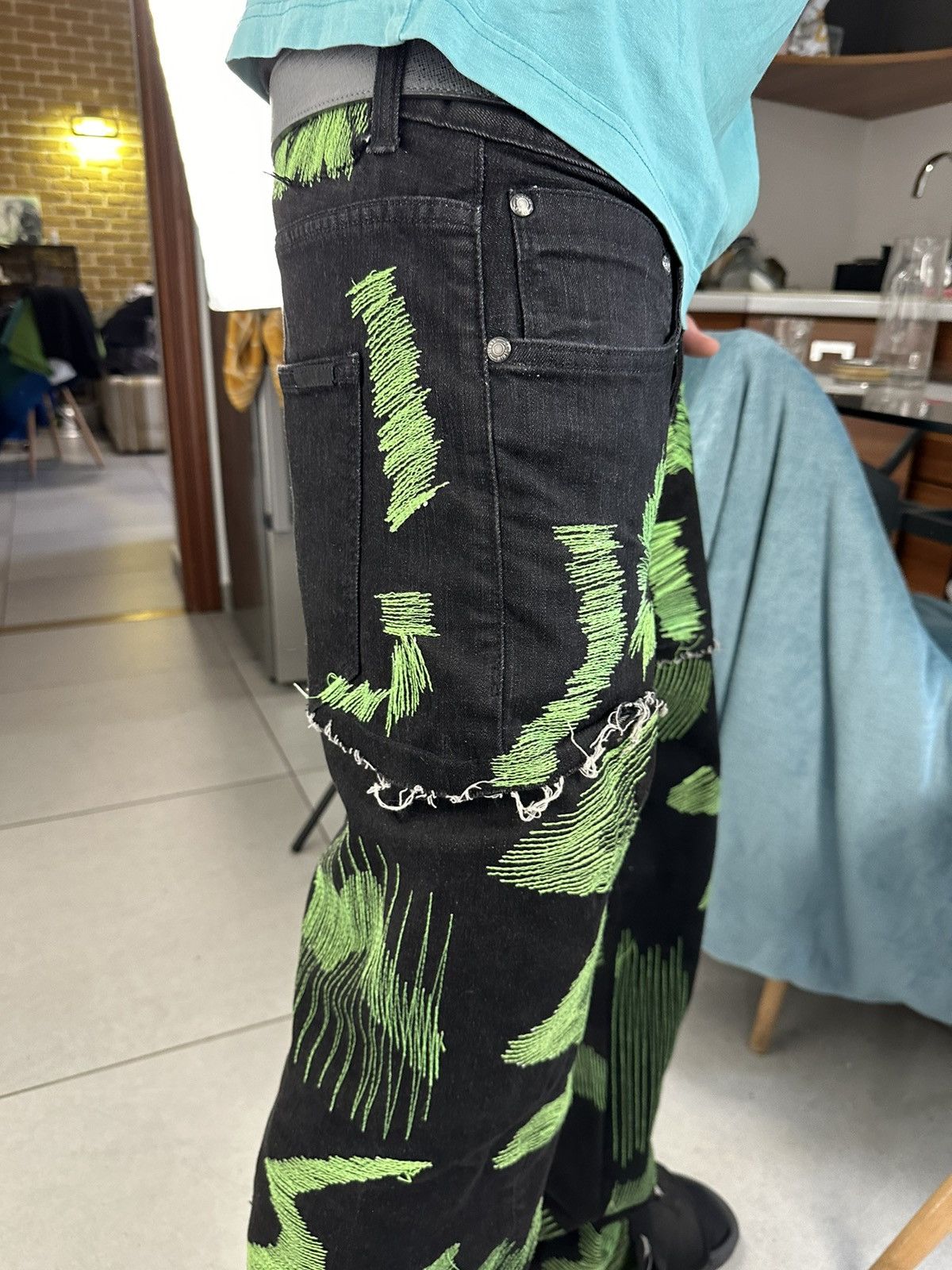 Designer × Japanese Brand RARE Custom Crazy Design Denim Jeans Pants Size US 32 / EU 48 - 6 Thumbnail
