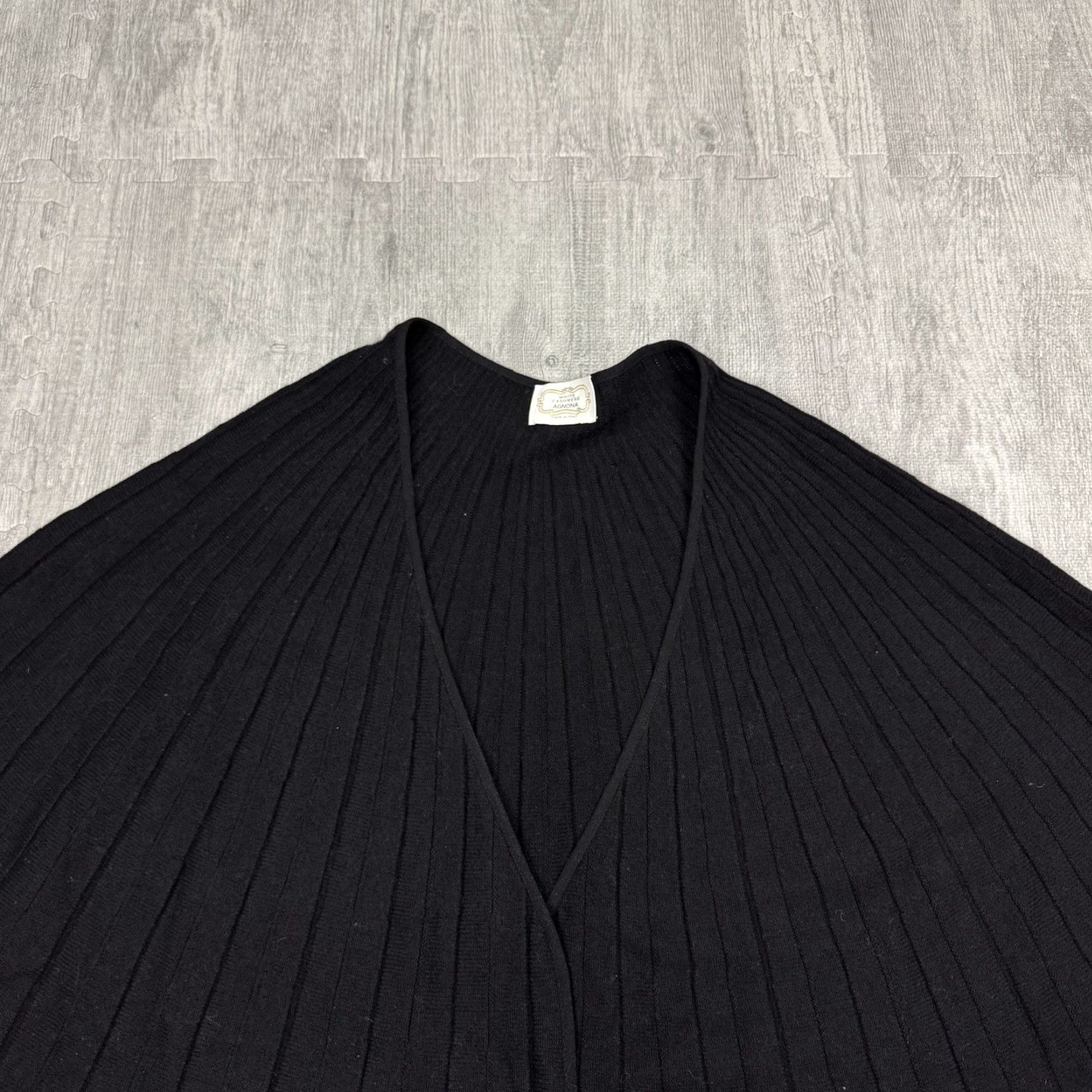 Agnona AGNONA Black Cashmere Cape Cardigan Open Front One Size Luxury Womens Size ONE SIZE - 2 Thumbnail
