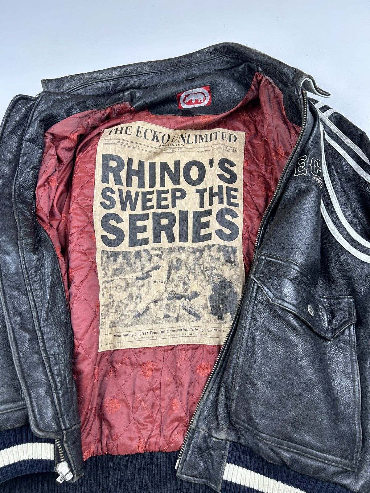 Ecko Unltd. × Vintage 90s-2000s Ecko Unlimited Leather Jacket Size US L / EU 52-54 / 3 - 9 Thumbnail