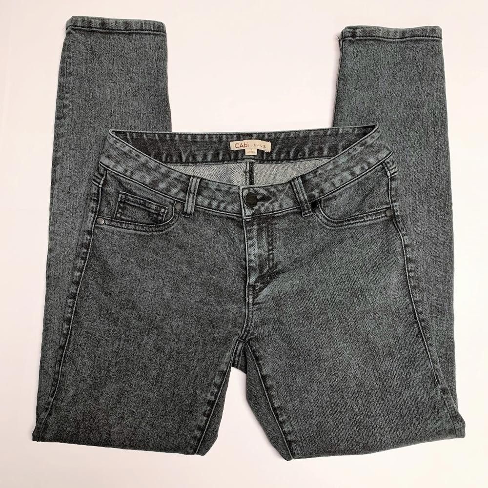 Designer CAbi Stone Washed Black Skinny Jegging Jeans, Sz 4 Size 27" / US 4 / IT 40 - 5 Thumbnail