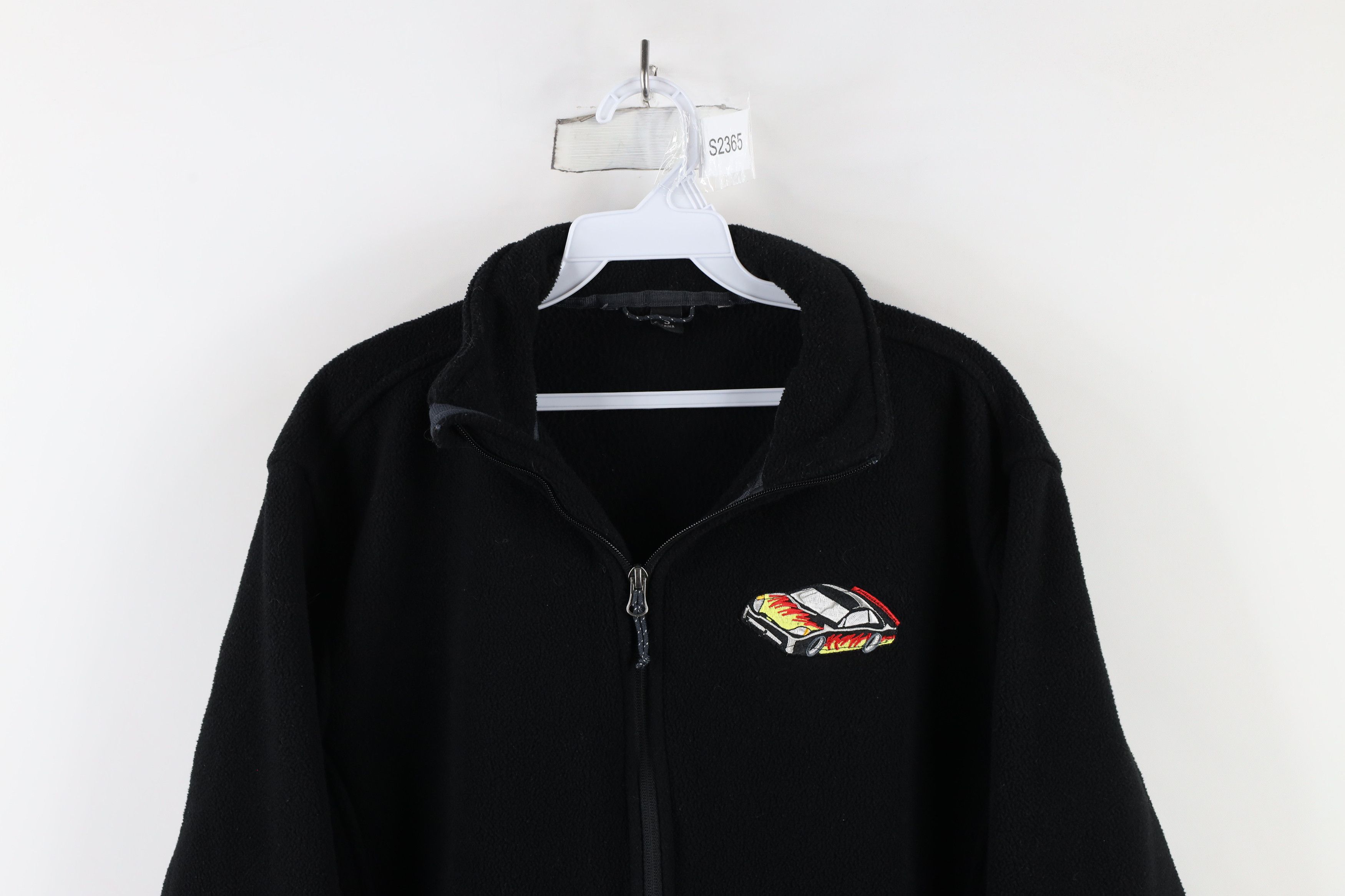 Vintage Vintage 90s Streetwear Racing Full Zip Fleece Jacket Black Size US S / EU 44-46 / 1 - 2 Thumbnail