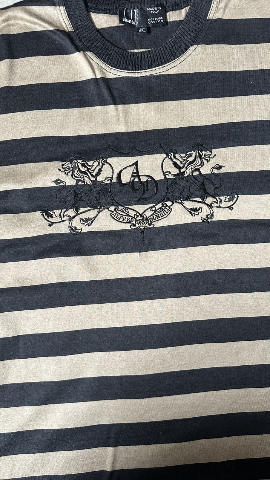 Alfred Dunhill VINTAGE DUNHILL MADE IN ITALY STRIPES TEE Size US M / EU 48-50 / 2 - 2 Thumbnail