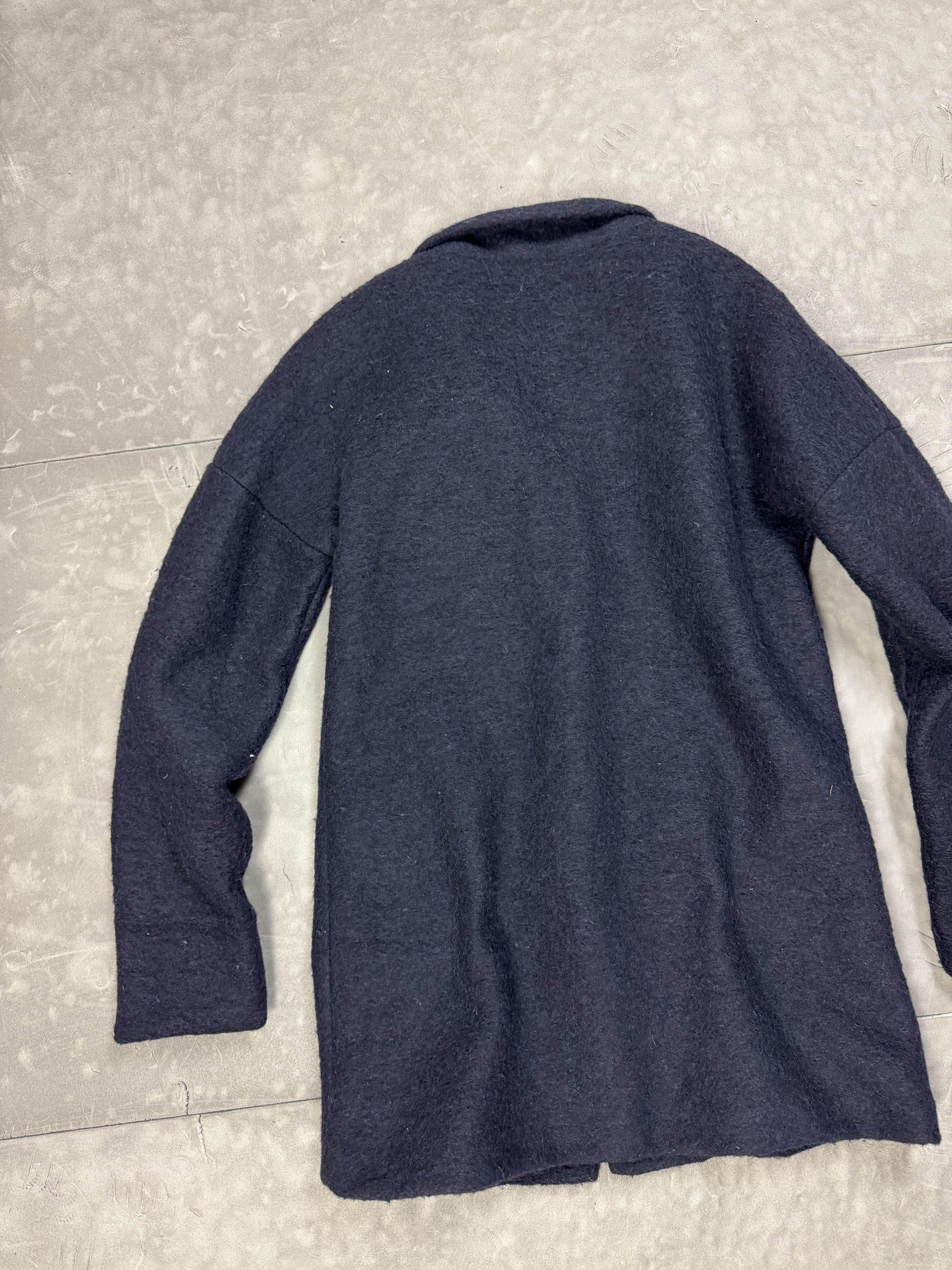 Vintage Vintage Women’s Navy Wool Coat 70% Lana 90s (S/M) Size S / US 4 / IT 40 - 8 Thumbnail