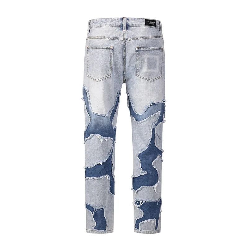 Vintage Patchwork 2 Ply Design Frayed Jeans Size US 30 / EU 46 - 6 Thumbnail