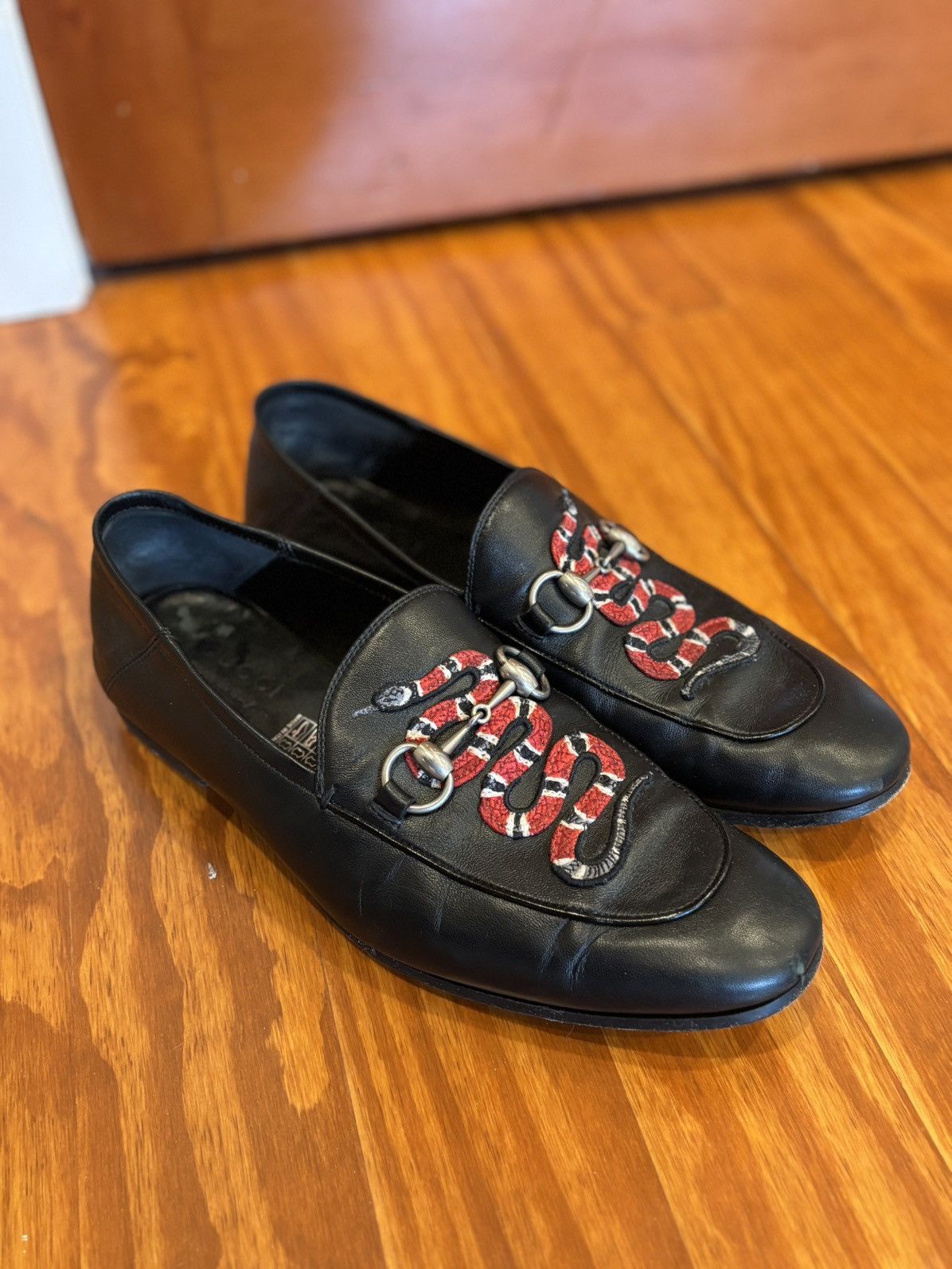 Gucci Black Snake Patch Loafers Size US 9.5 / EU 42-43 - 1 Thumbnail