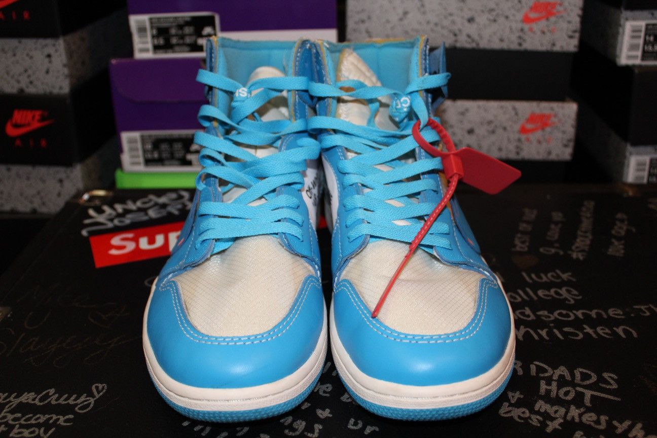 Nike × Off-White Off-white x Air Jordan 1 Retro High OG 'UNC' AQ0818-148 Size US 12 / EU 45 - 3 Thumbnail
