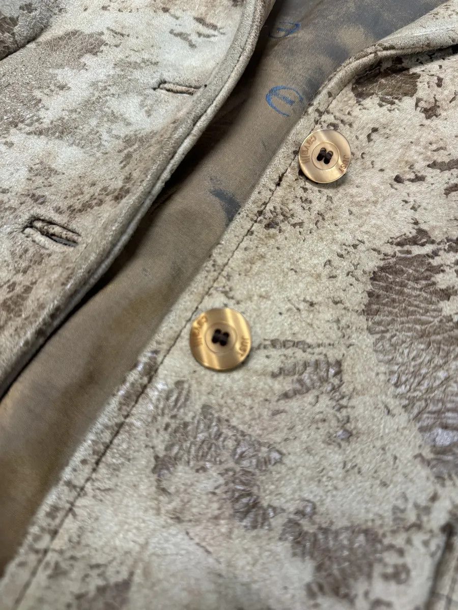 Just Cavalli AW2003 Cavalli Beige Textured Eroded Leather Blazer Jacket Size S / US 4 / IT 40 - 12 Thumbnail