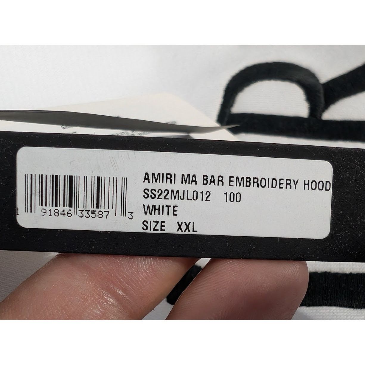 Amiri o1rshd1 MA Bar Embroidery Hoodie in White Size US XXL / EU 58 / 5 - 17 Thumbnail
