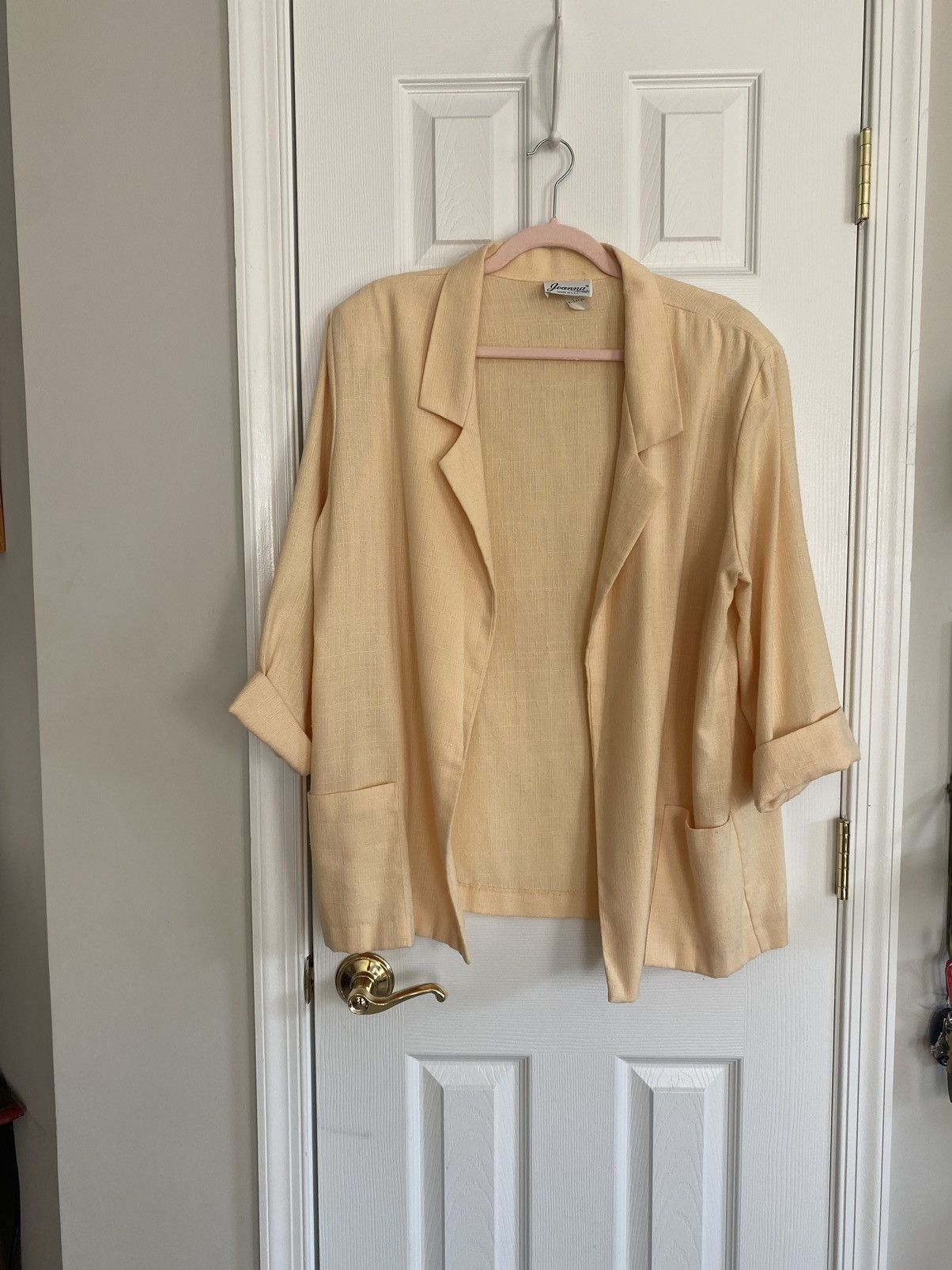 Other VINTAGE JOANNA LINEN SHOULDER PAD BLAZER JACKET SIZE XL Size XL / US 12-14 / IT 48-50 - 2 Thumbnail