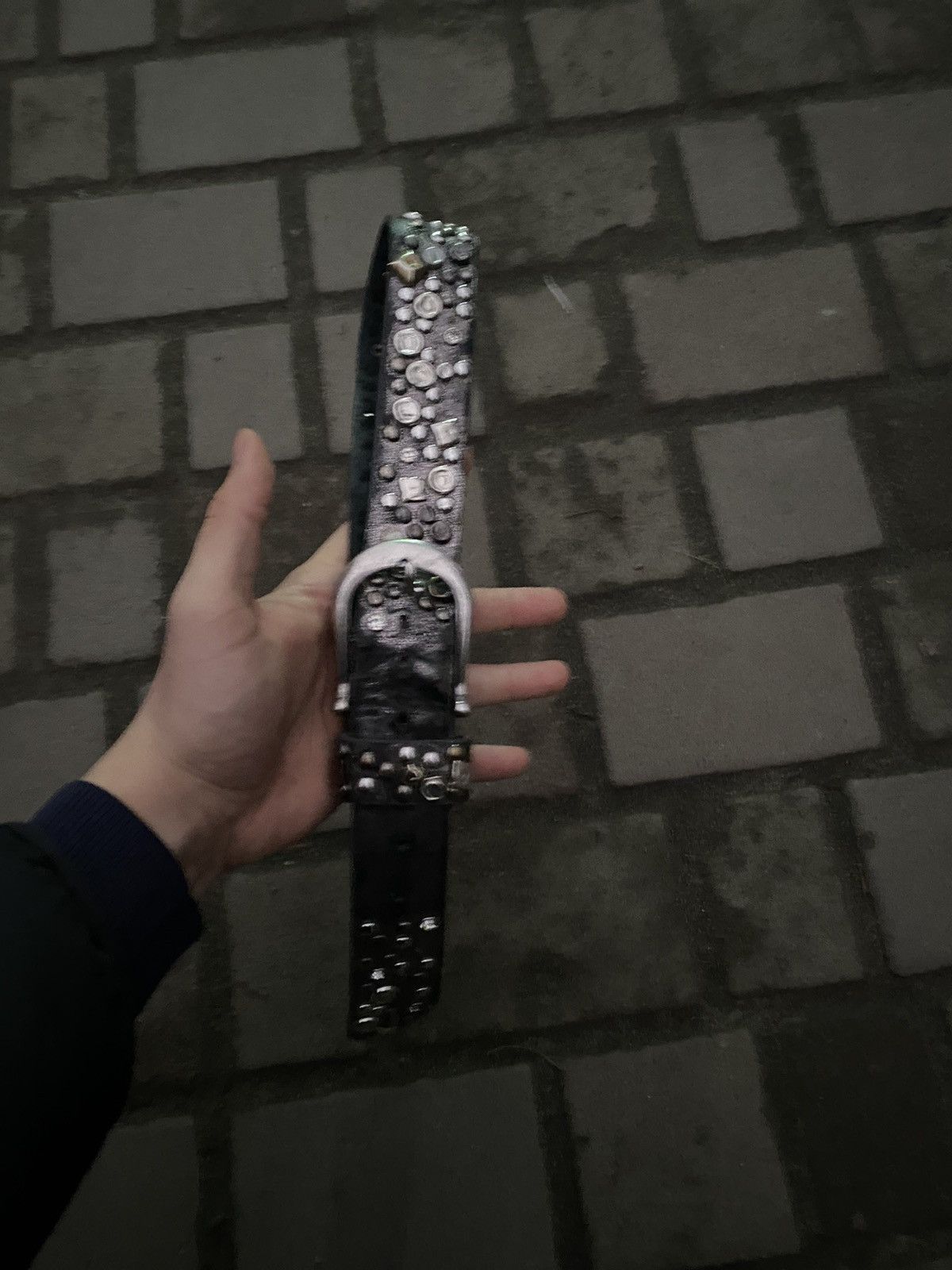 Japanese Brand Vintage Distressed Rhinestones Avant Garde Belt Size ONE SIZE - 5 Thumbnail
