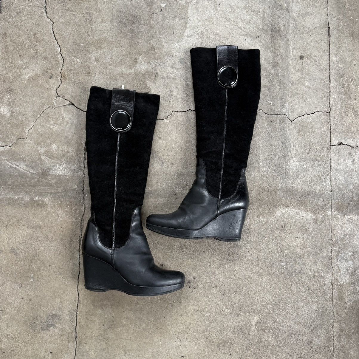 Hysteric Glamour Shy Italy Wedge Knee High Leather Boots Isabel Marant Type Size US 8 / IT 38 - 3 Thumbnail