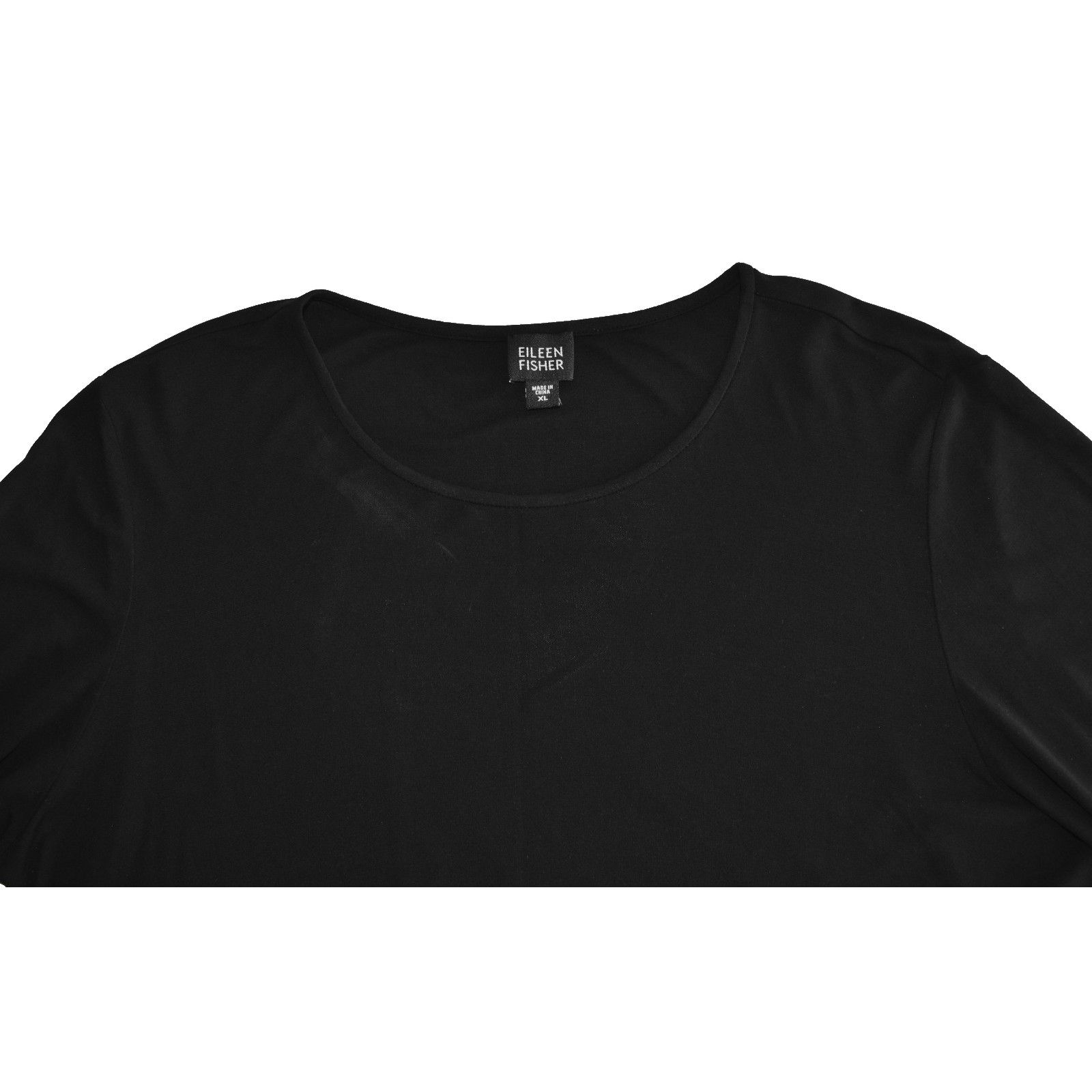 Eileen Fisher EILEEN FISHER Black Silk Round Neck Long Sleeve Top Size XL Size XL / US 12-14 / IT 48-50 - 3 Thumbnail