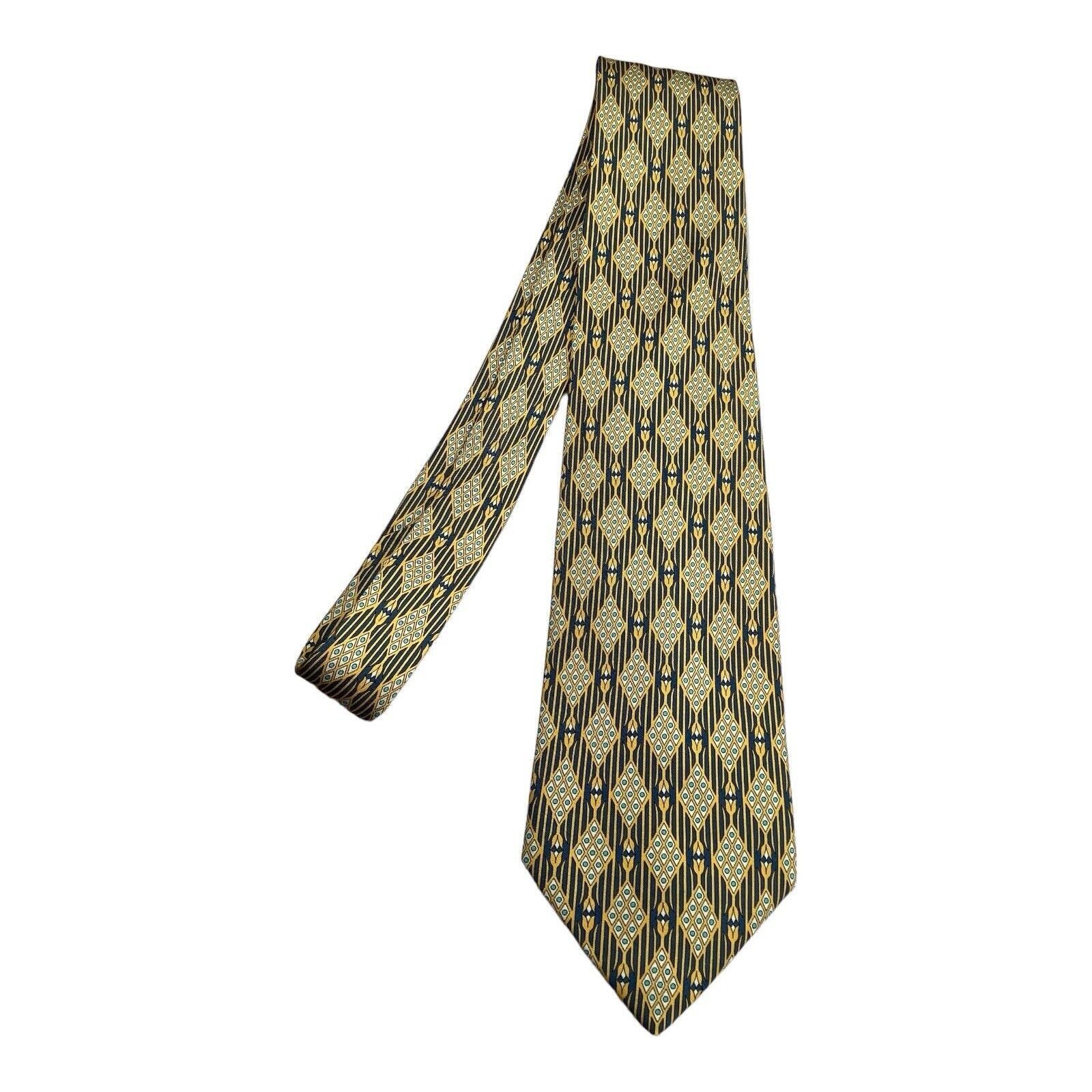 Battistoni BATTISTONI BAT 1024 Yellow Geometric Luxury Silk Tie Made Ja Size ONE SIZE - 7 Thumbnail