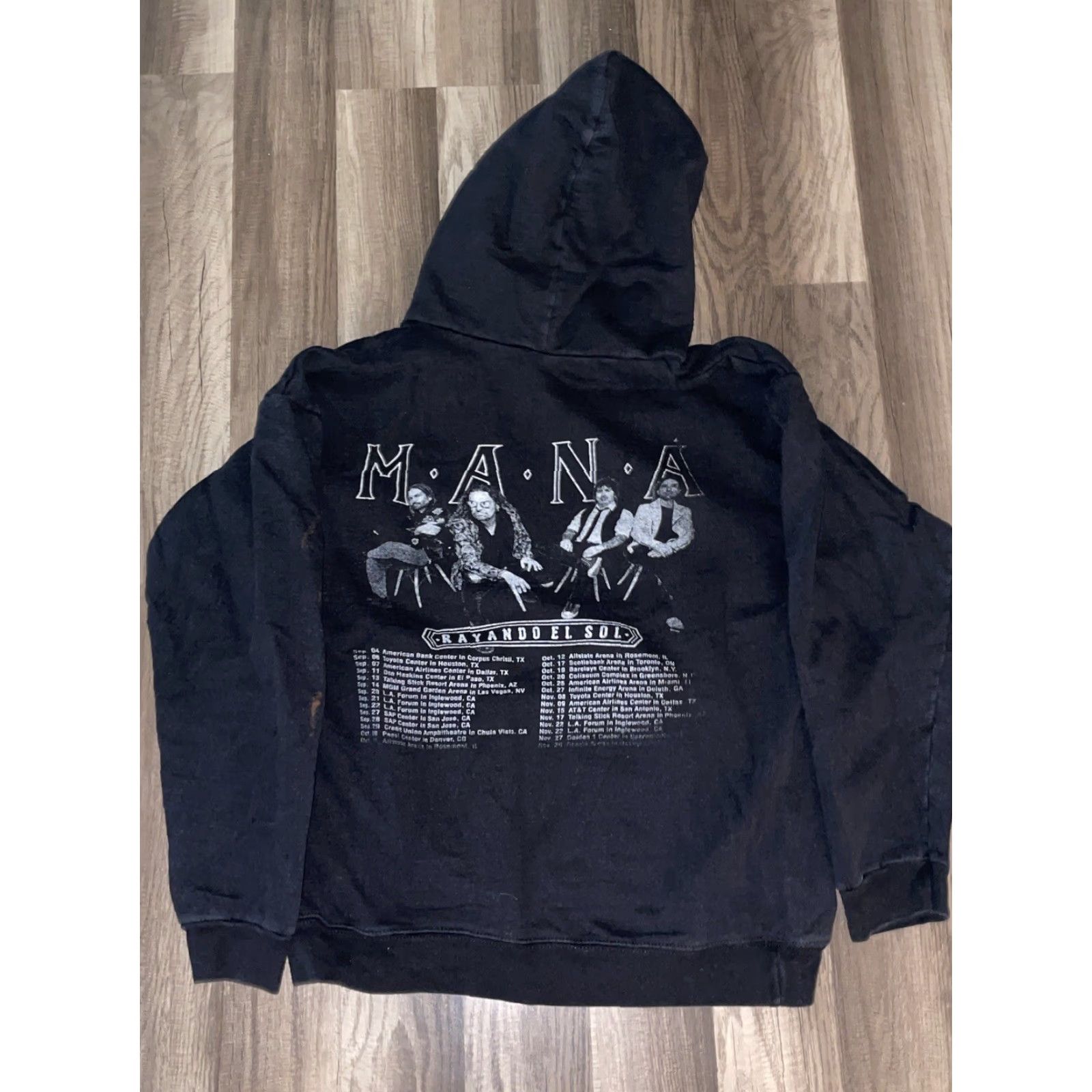 Vintage Mana Tour Hoodie Sweatshirt Black Small Mens S Pullover Hoodie Size US S / EU 44-46 / 1 - 4 Thumbnail