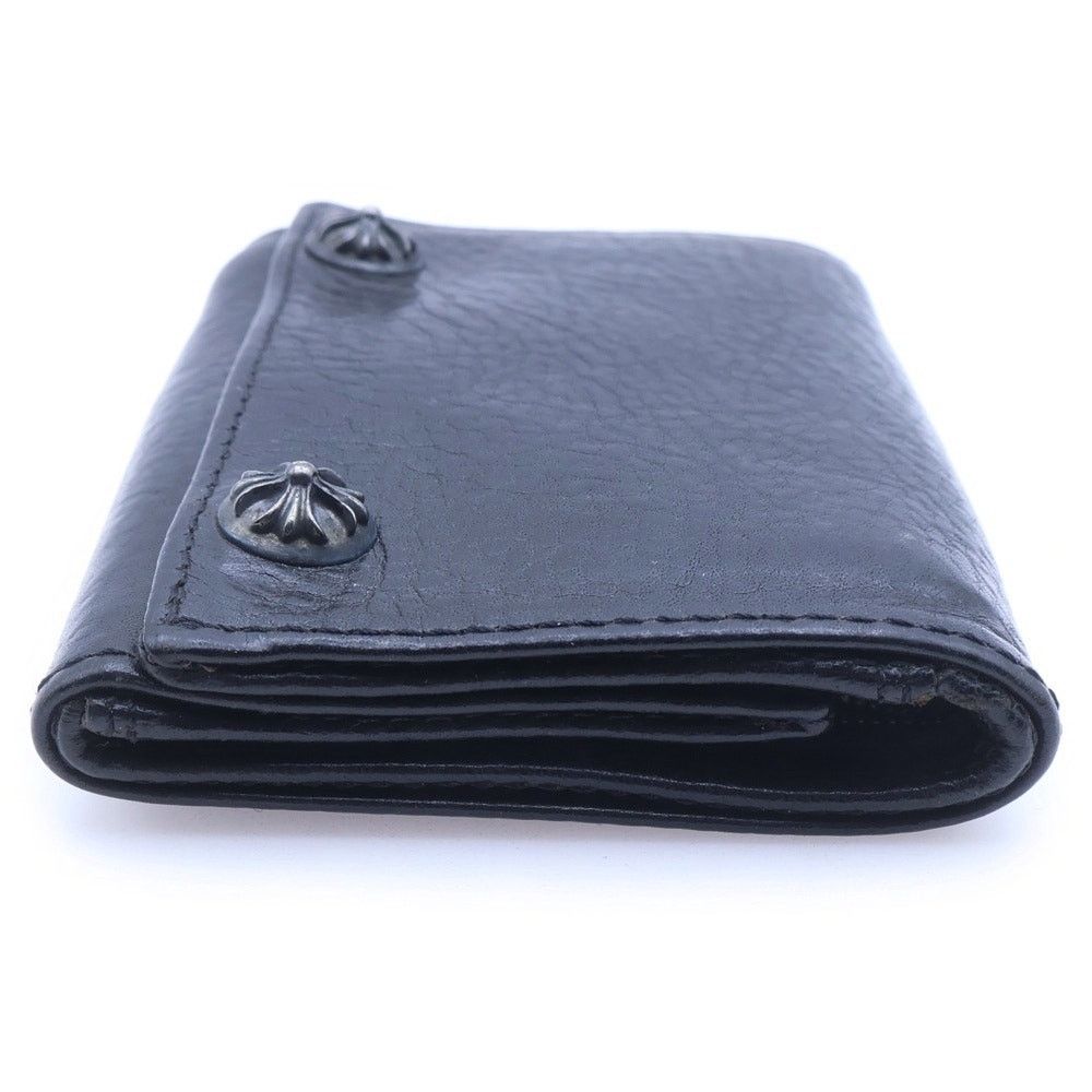 Chrome Hearts Chrome Hearts 3 Fold Cross Leather Wallet Black Size ONE SIZE - 3 Thumbnail