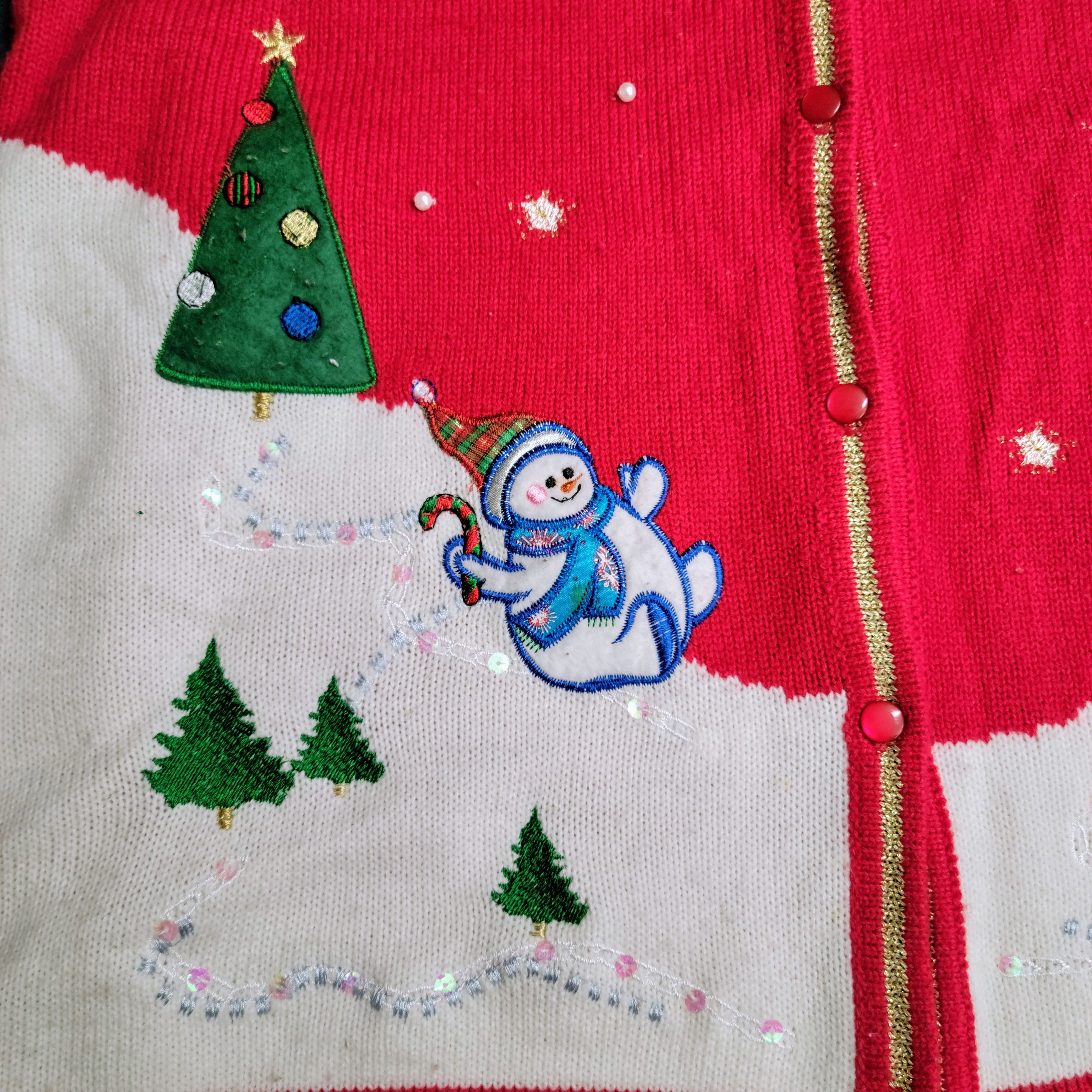 NBDN Nobrandedon Ugly Christmas Sweater Vest Playful Snowmen Winter Scene Size US L / EU 52-54 / 3 - 2 Thumbnail