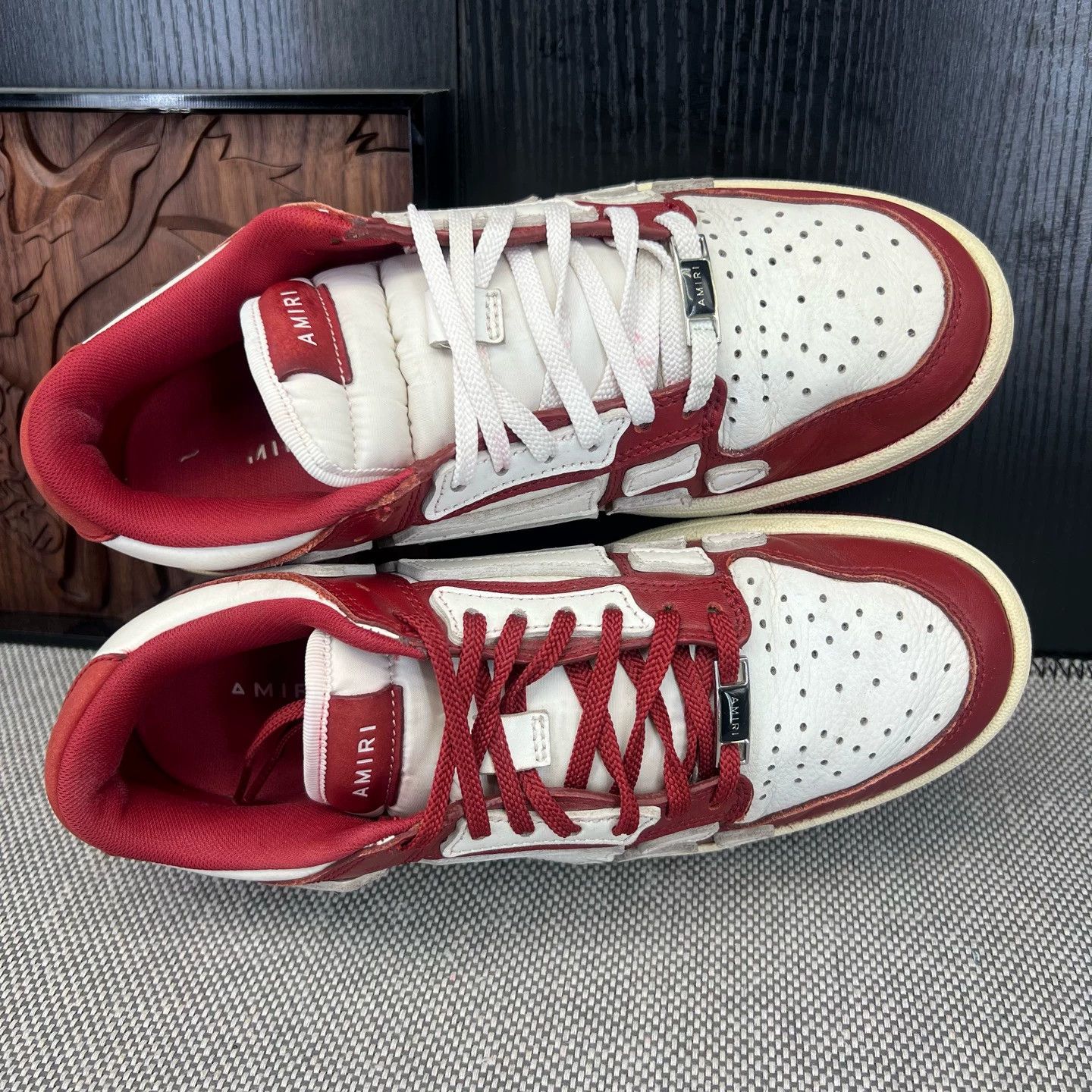 Amiri Amiri Bone Runner Sneakers White Red Size 41 Used Size US 7.5 / EU 40-41 - 5 Thumbnail