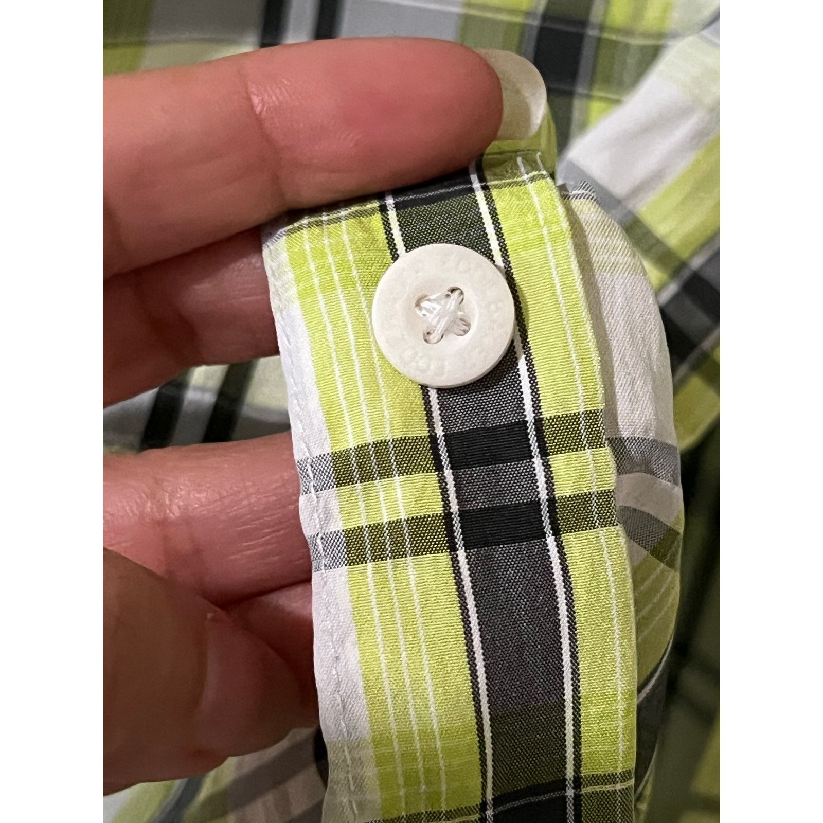 Eddie Bauer Adventure Button Front Shirt Plaid Short Sleeves Green Top Size US XL / EU 56 / 4 - 9 Thumbnail