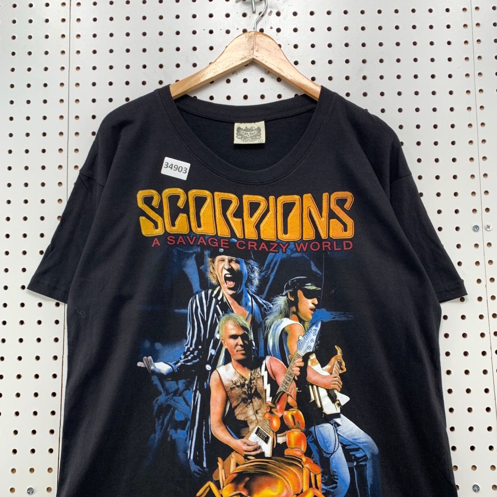Vintage VINTAGE Scorpions Band T-Shirt Men Large Black Music 90s Rock Casual Size US L / EU 52-54 / 3 - 2 Thumbnail
