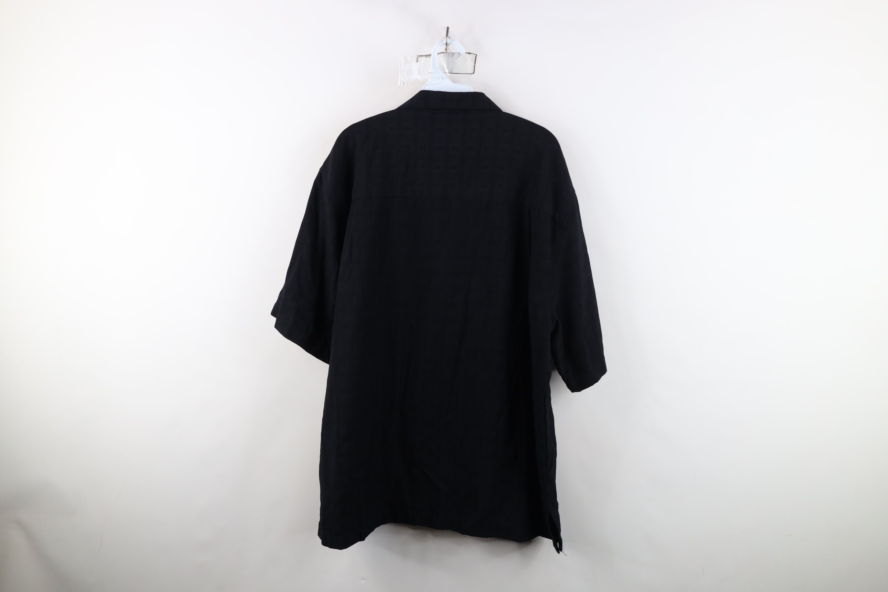 Vintage Vintage 90s Y2K Streetwear Loop Collar Button Shirt Black Size US XL / EU 56 / 4 - 11 Thumbnail