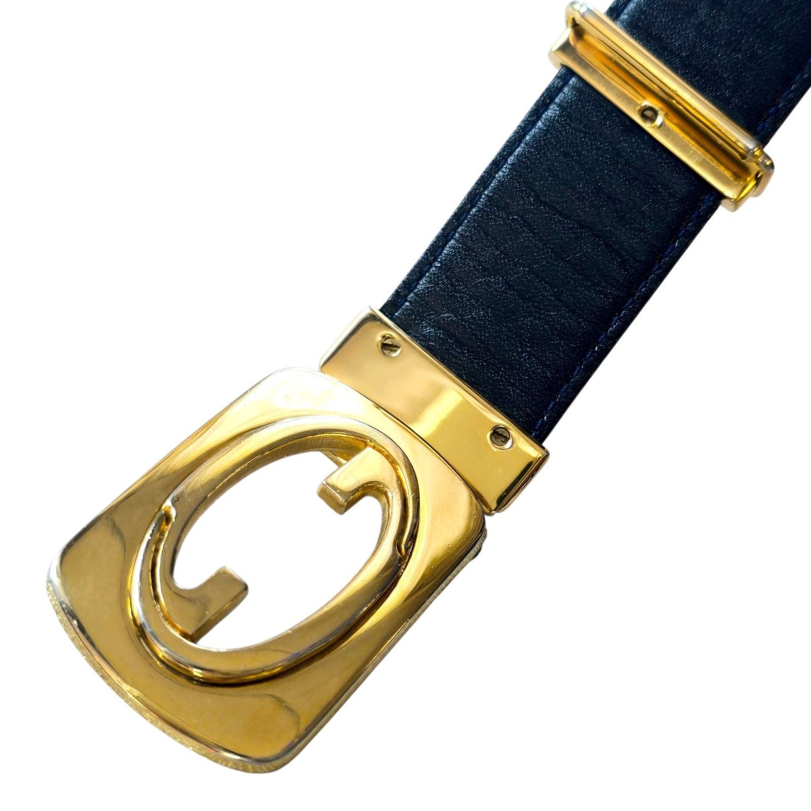 Gucci Gucci Vintage Reversible Leather Belt With Gold Tone Buckle Size 26 - 11 Thumbnail