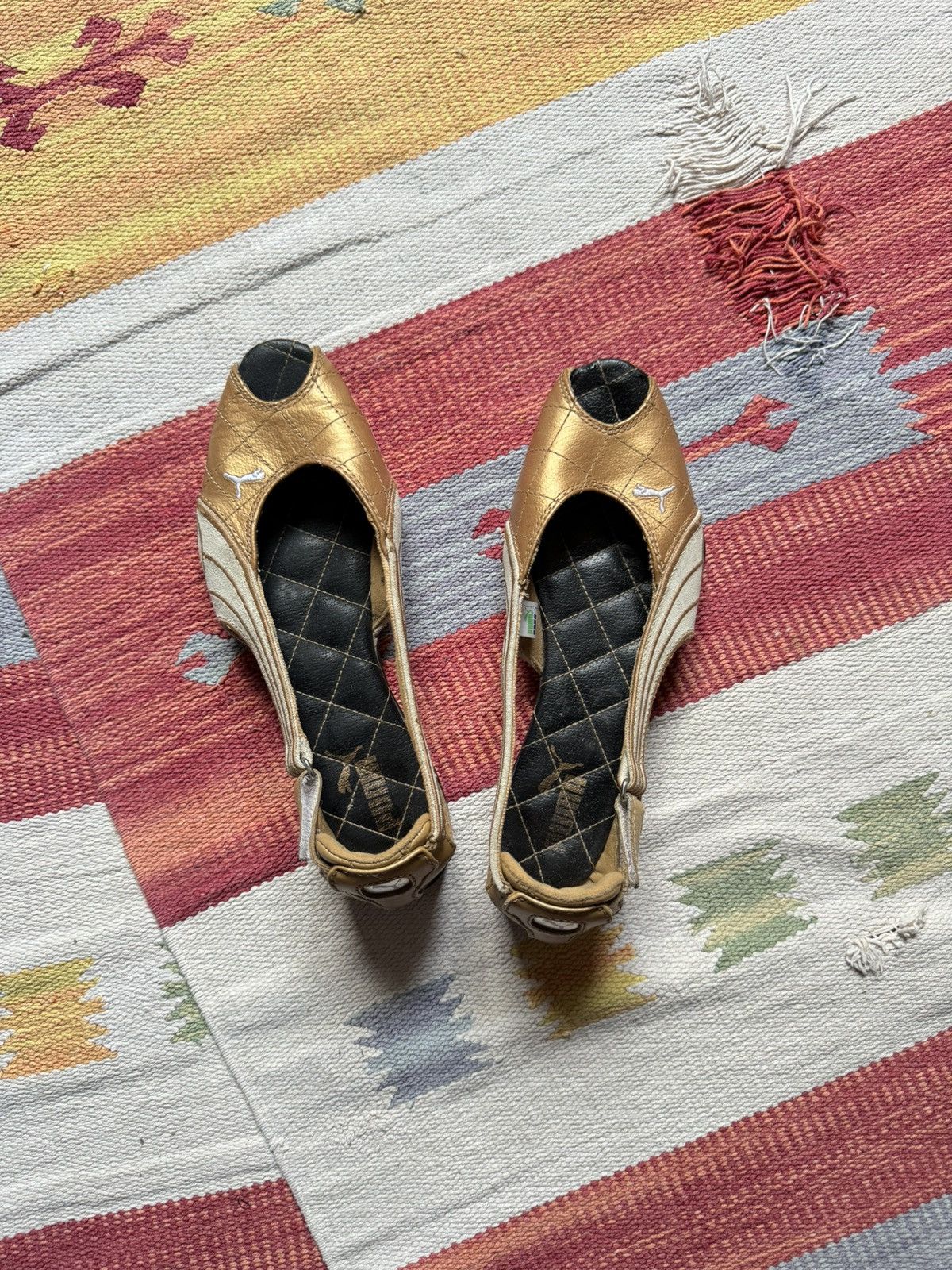 Puma Vintage 00’s Puma y2k Gold Limited Edition Ballet Flats Size US 6.5 / IT 36.5 - 4 Thumbnail