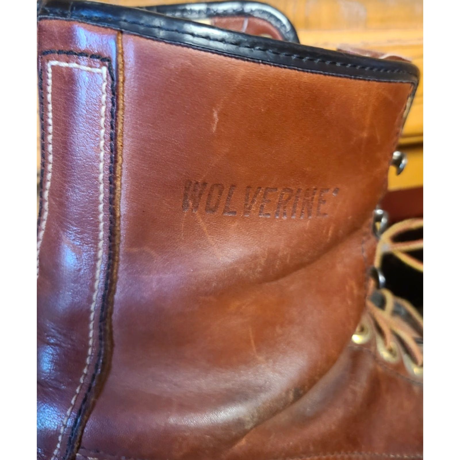 Vintage VINTAGE Wolverine Brown Leather Ankle Boots Chukka Lace Up 8D USA MADE Mens 03383 35 Casual Workwear Fall Winter Spring Summer USA Shrug? Size US 8 / EU 41 - 4 Thumbnail