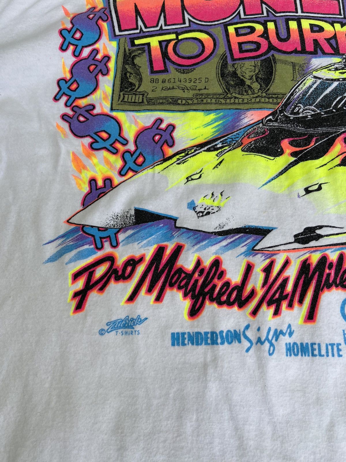 Vintage Vintage money to burn t shirt Size US L / EU 52-54 / 3 - 5 Thumbnail