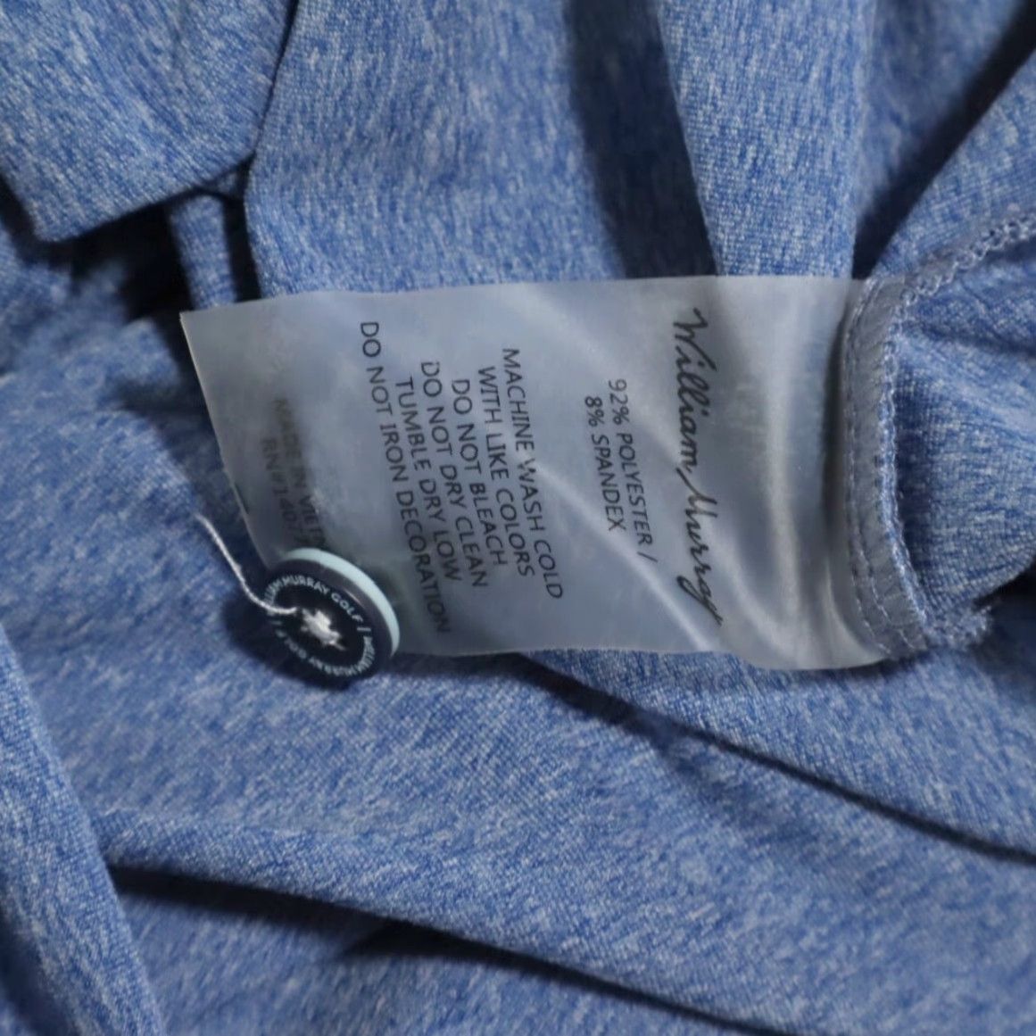 Vintage William Murray Classic Stretch Polyester Heather Polo Shirt Blue Men's M Size US M / EU 48-50 / 2 - 8 Thumbnail